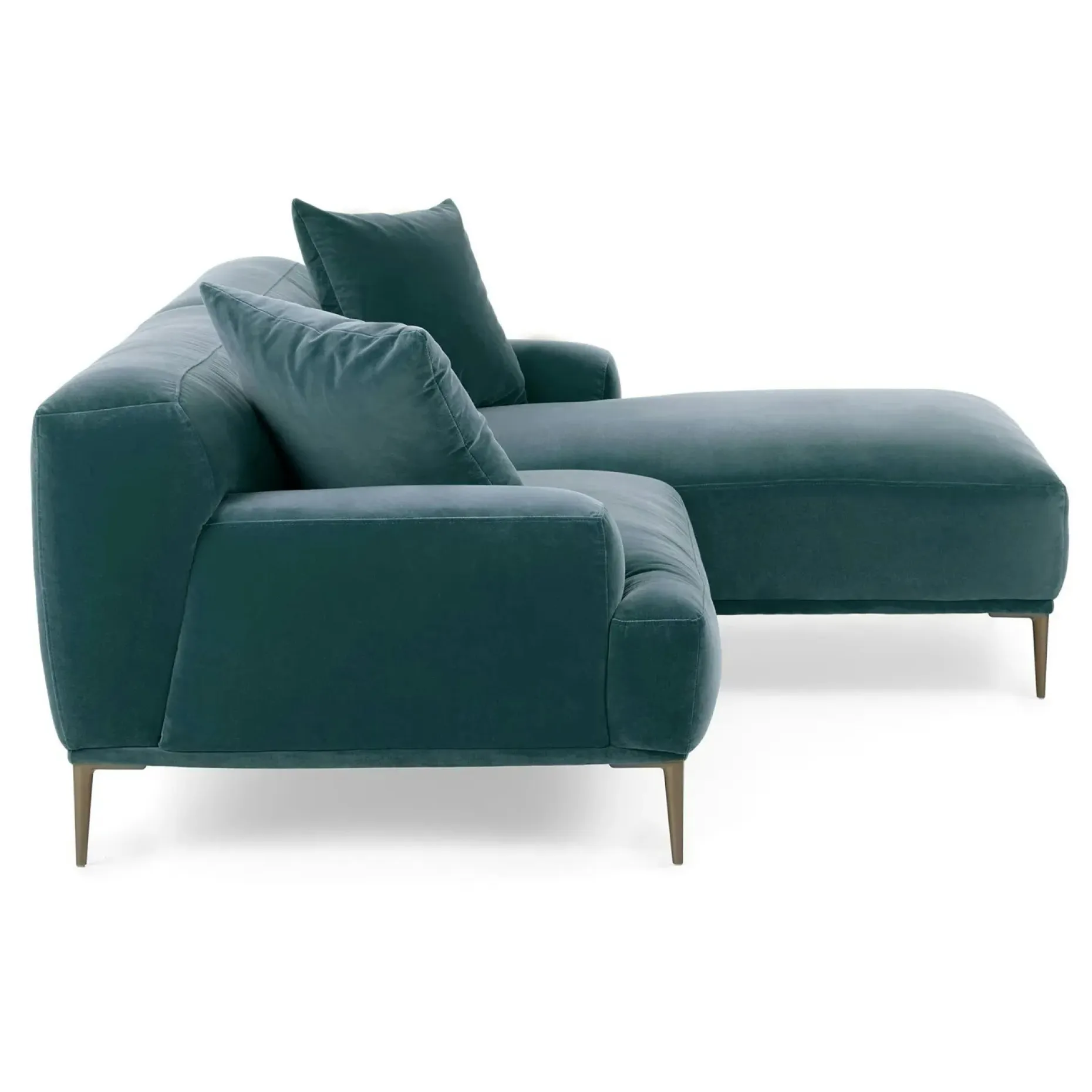 Abisko 94.5" Velvet Right Sectional - Plush Pacific Blue