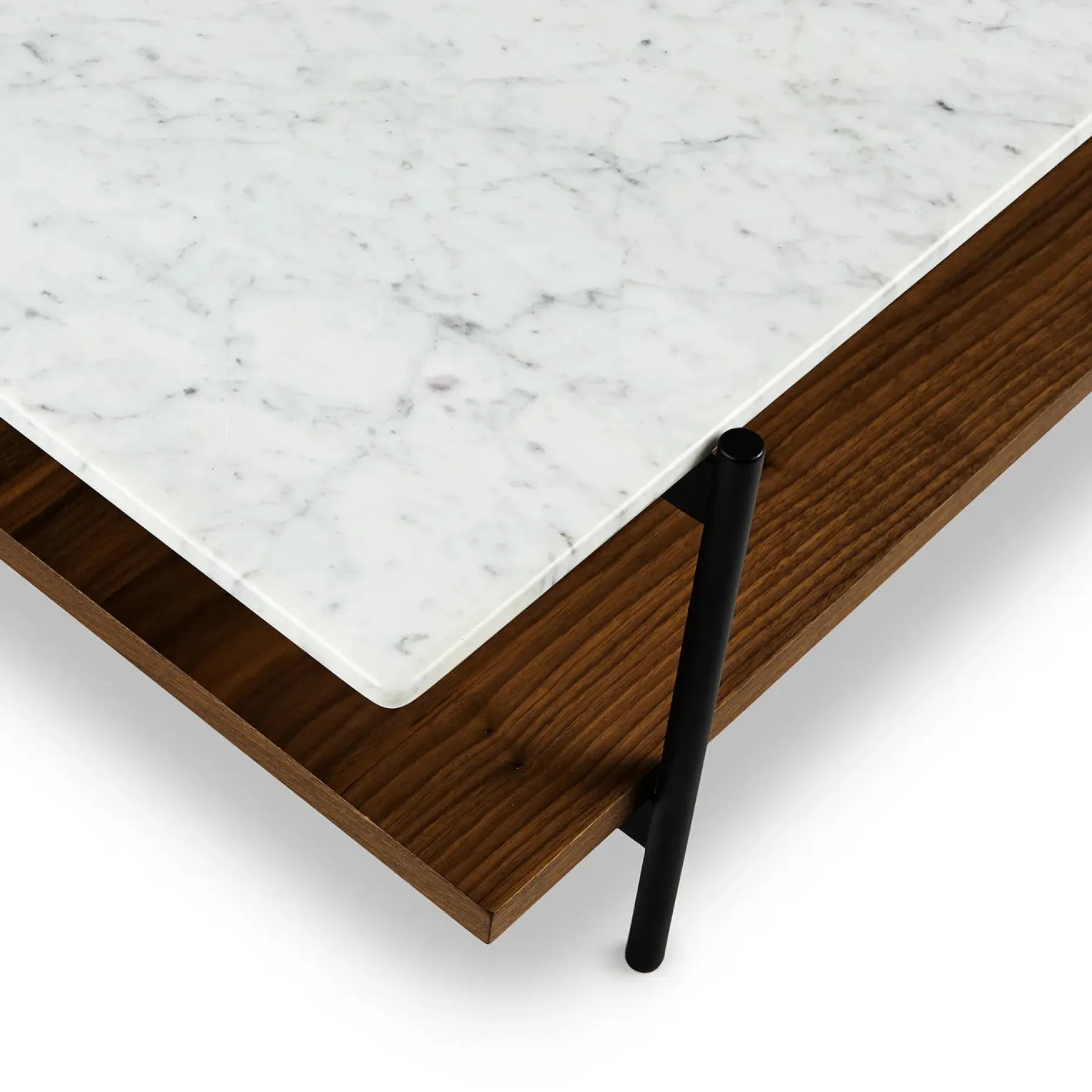 Agotu 44" Marble Coffee Table - Walnut