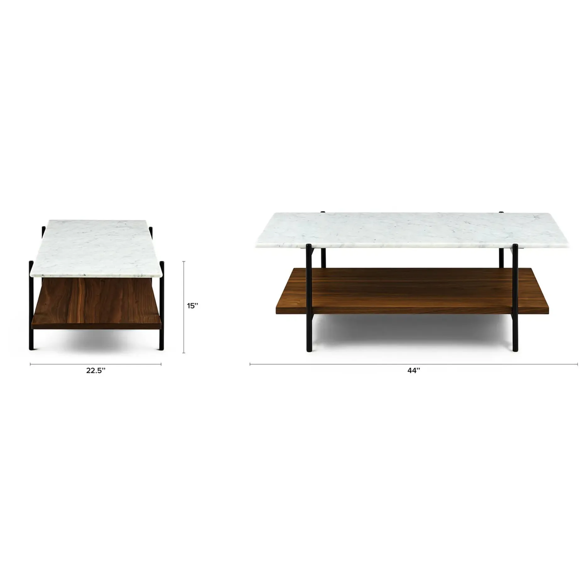 Agotu 44" Marble Coffee Table - Walnut