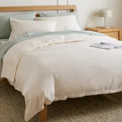 Alto King Linen Duvet Cover - Ivory White