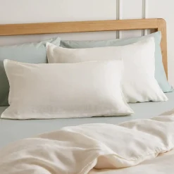 Alto King Linen Sham Set - Ivory White