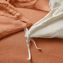 Alto Queen Linen Duvet Cover - Clay