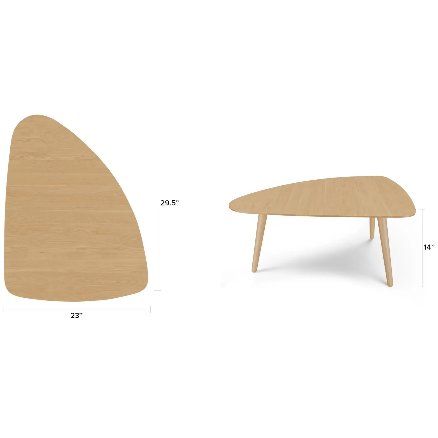 Amoeba 29.5" Coffee Table - White Oak