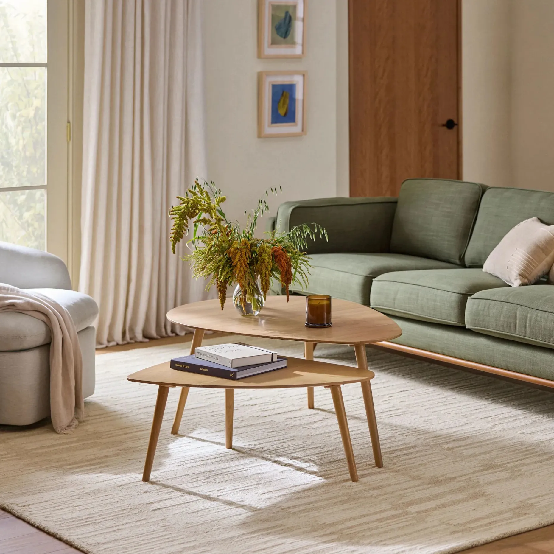 Amoeba 29.5" Coffee Table - White Oak