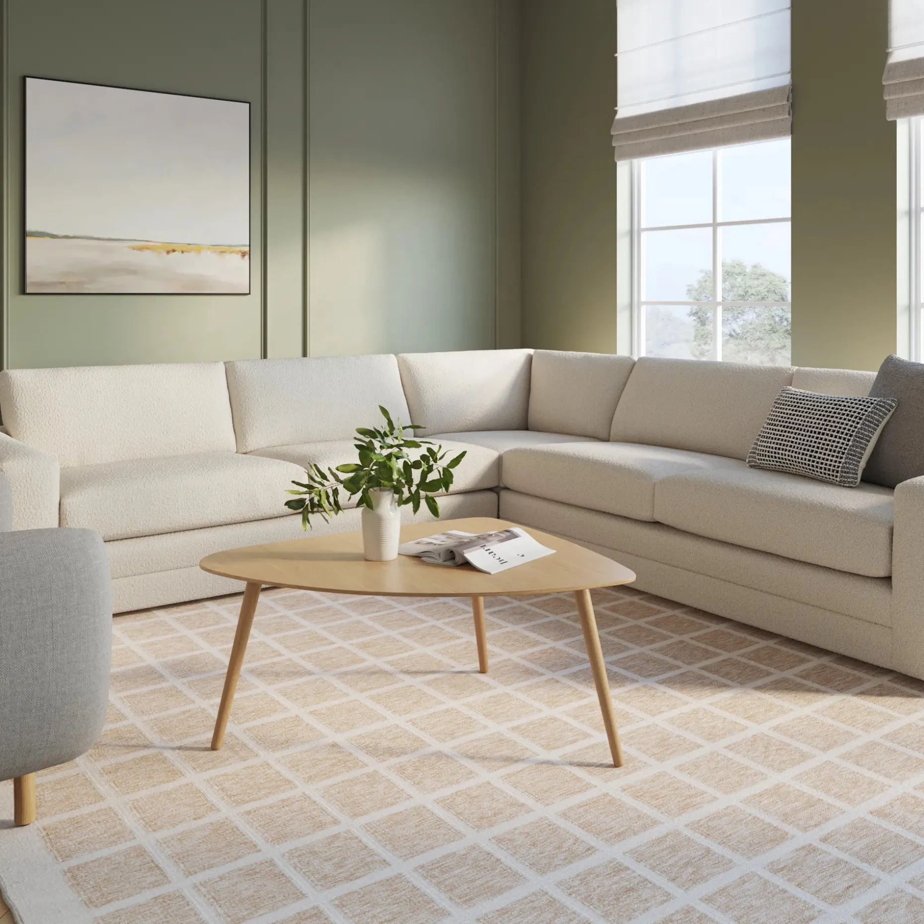 Amoeba 35" Coffee Table - White Oak