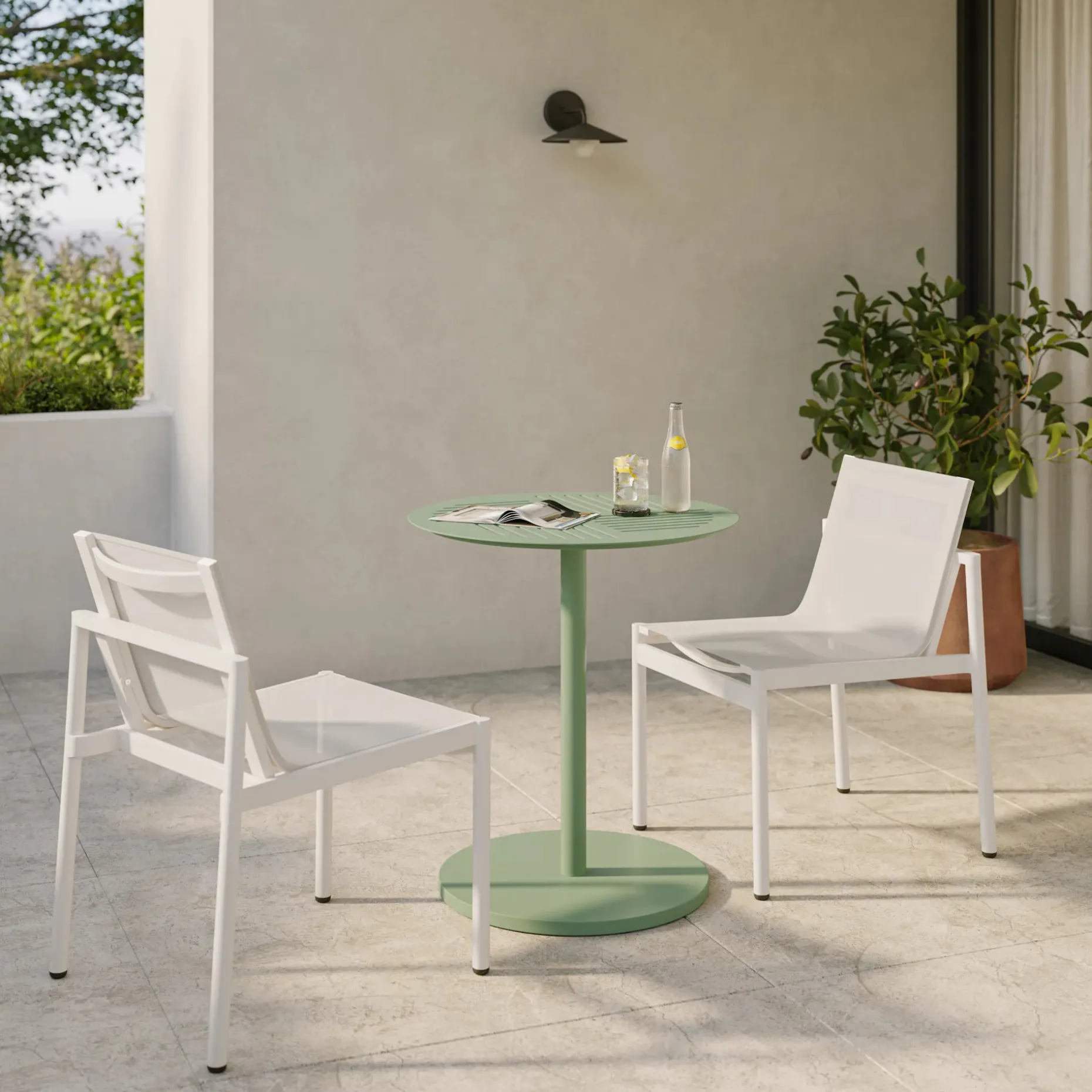 Anders Outdoor Cafe Table - Khaki Green