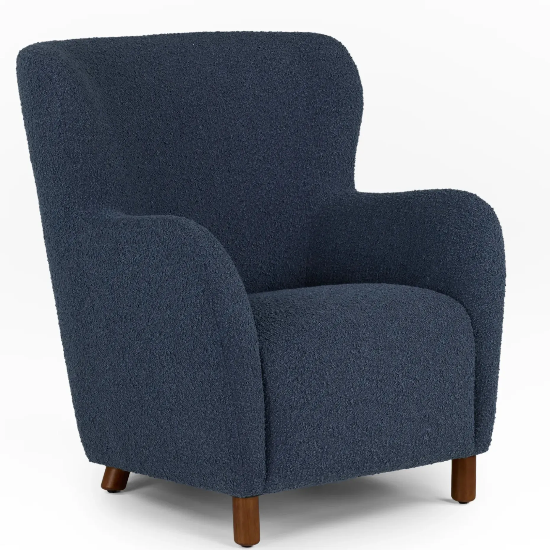 Archie 31.5" Lounge Chair - Bijou Blue Bouclé