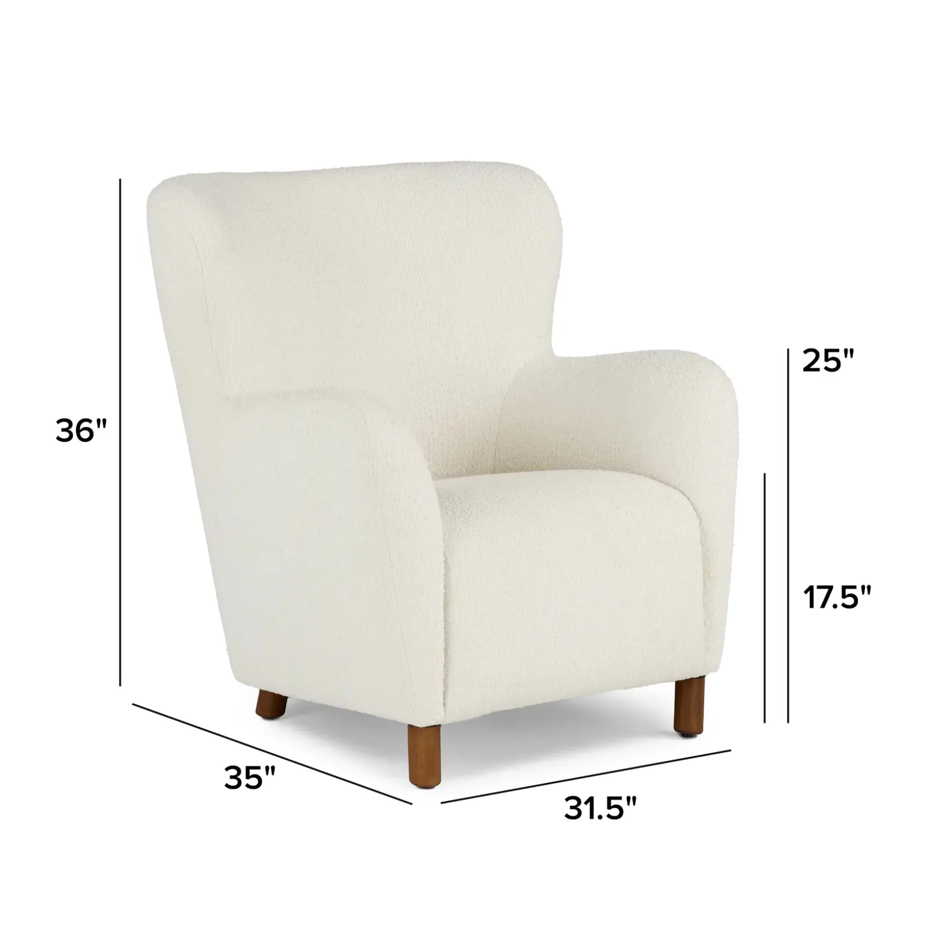 Archie 31.5" Lounge Chair - Bijou Cream Bouclé