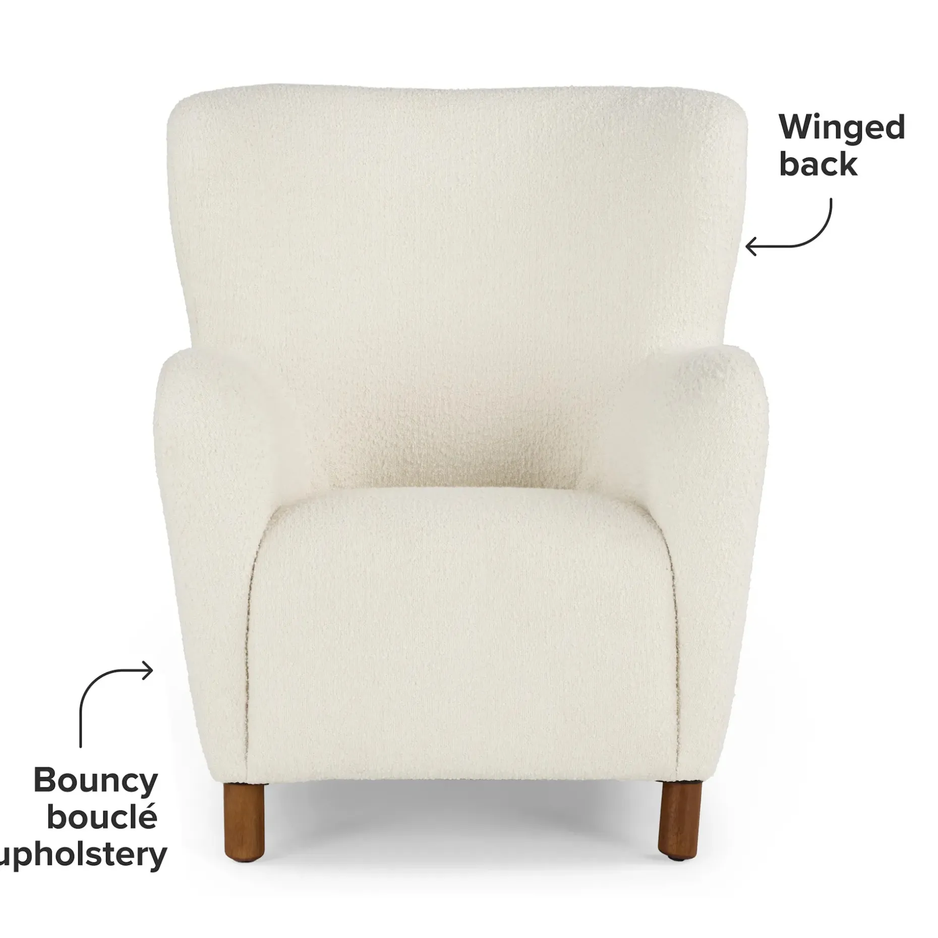 Archie 31.5" Lounge Chair - Bijou Cream Bouclé
