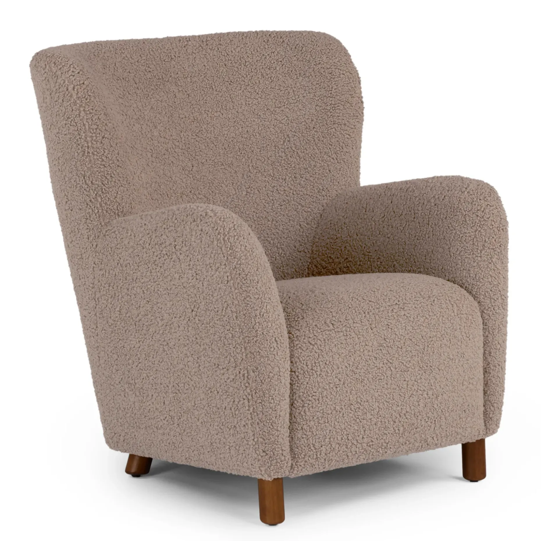Archie 31.5" Lounge Chair - Short Shearling Taupe