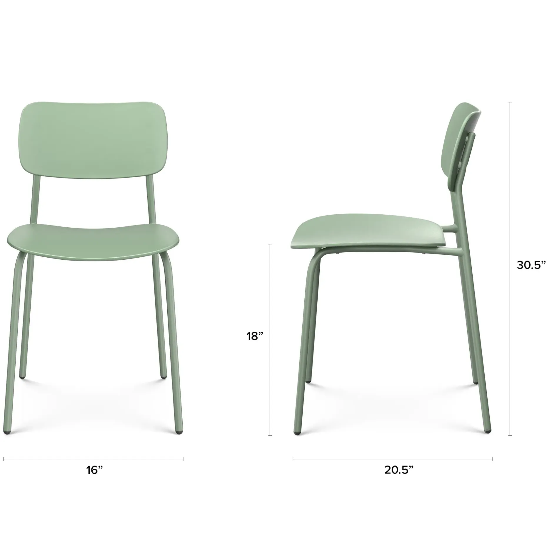 Ari Outdoor Stackable Dining Chair - Khaki Green