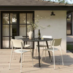 Ari Outdoor Stackable Dining Chair - Khaki Green