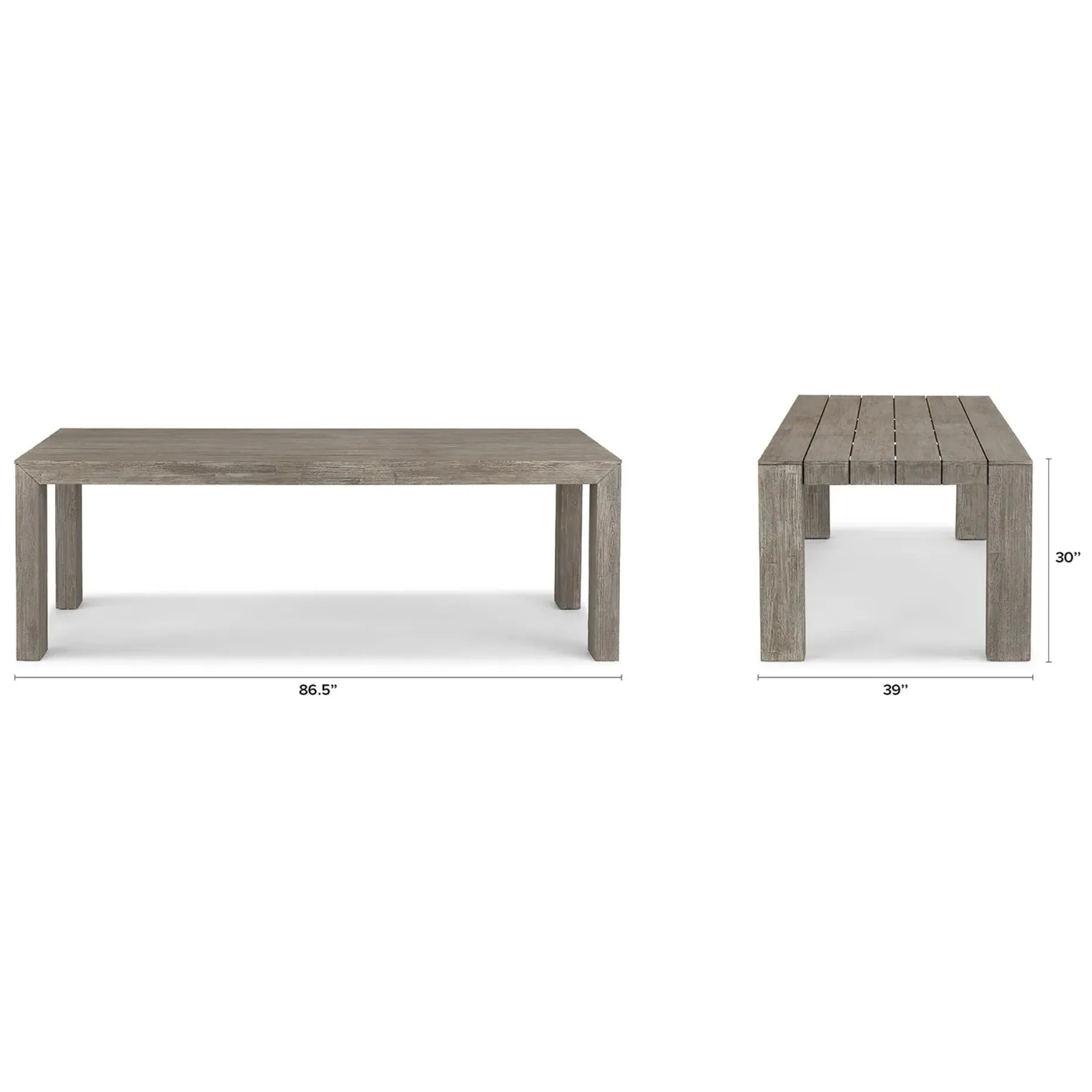 Atica 86.5" Outdoor Dining Table - Washed Acacia