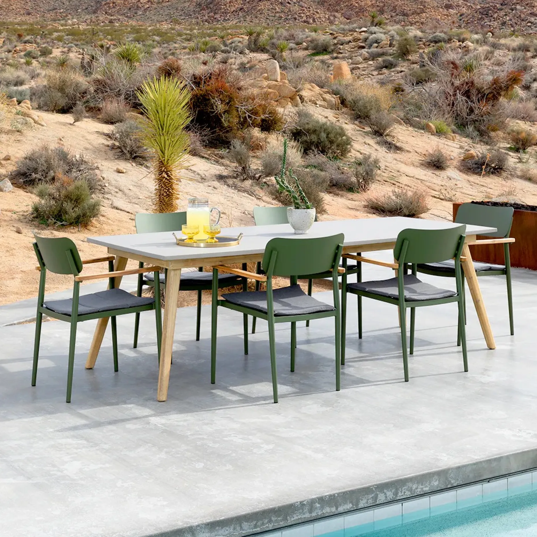 Atra 78.5" Outdoor Dining Table - Concrete