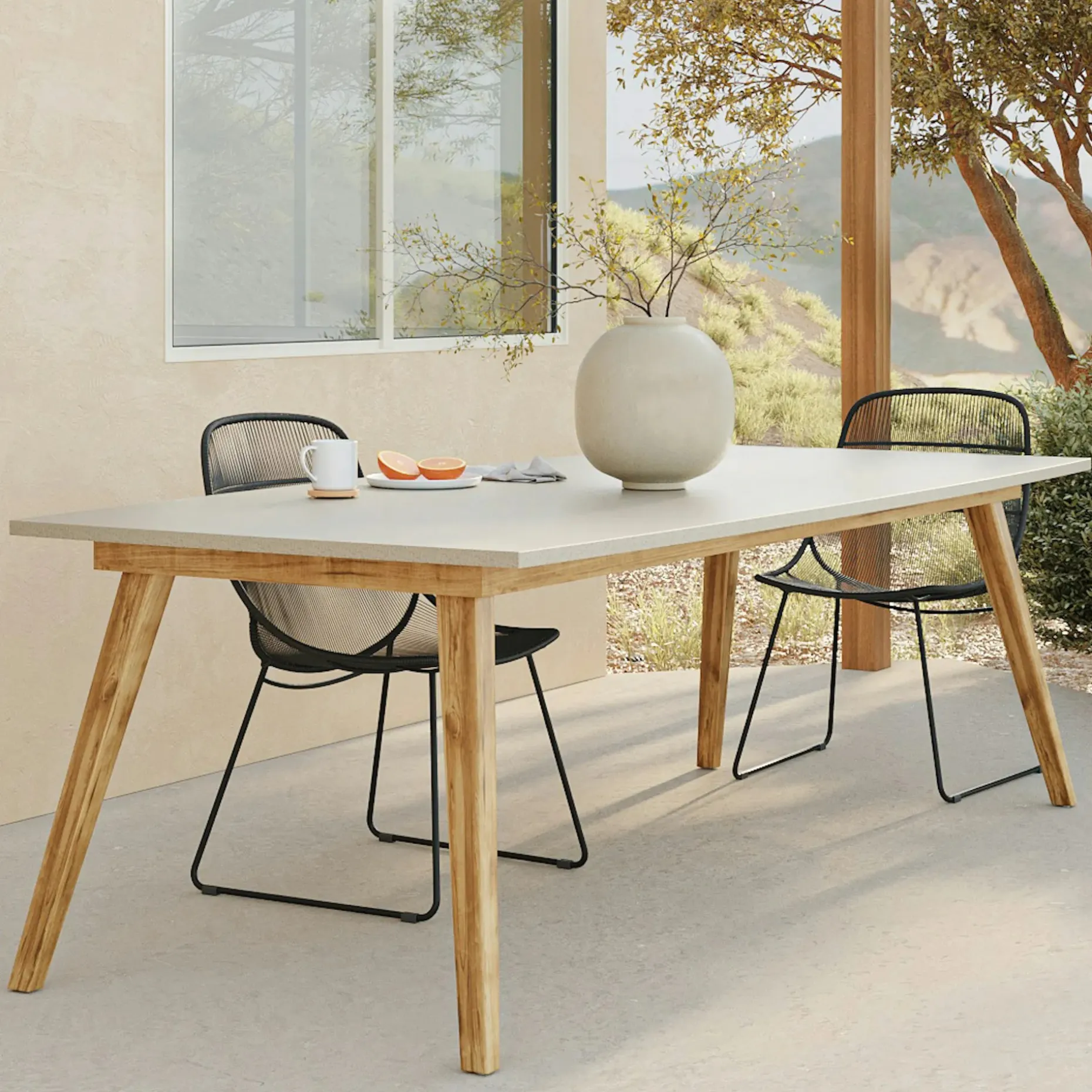 Atra 94.5" Outdoor Dining Table - Concrete