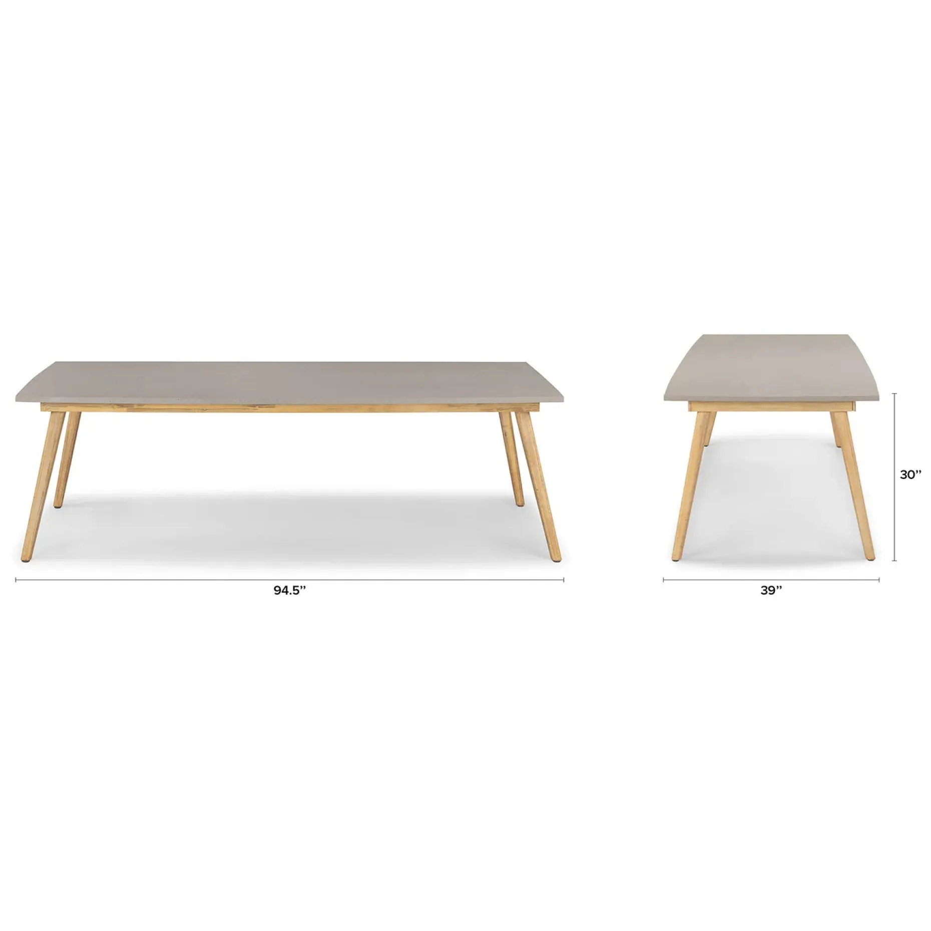 Atra 94.5" Outdoor Dining Table - Concrete