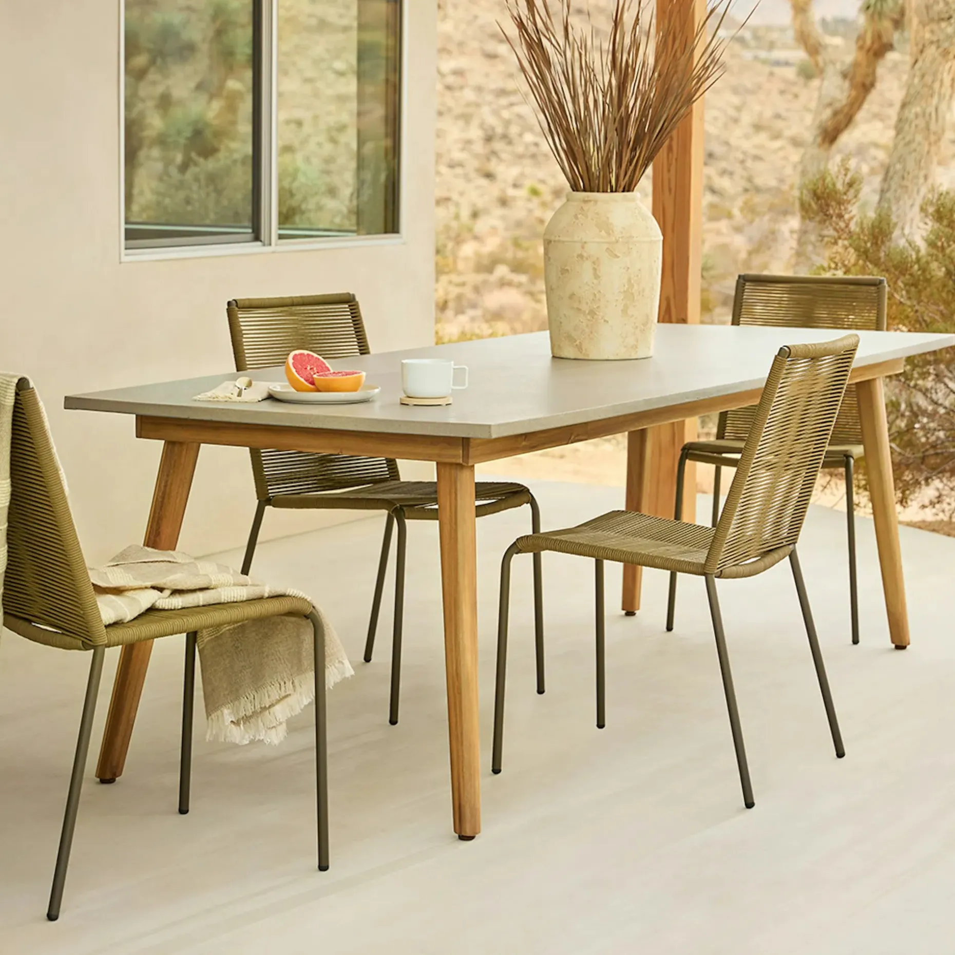 Atra 94.5" Outdoor Dining Table - Concrete