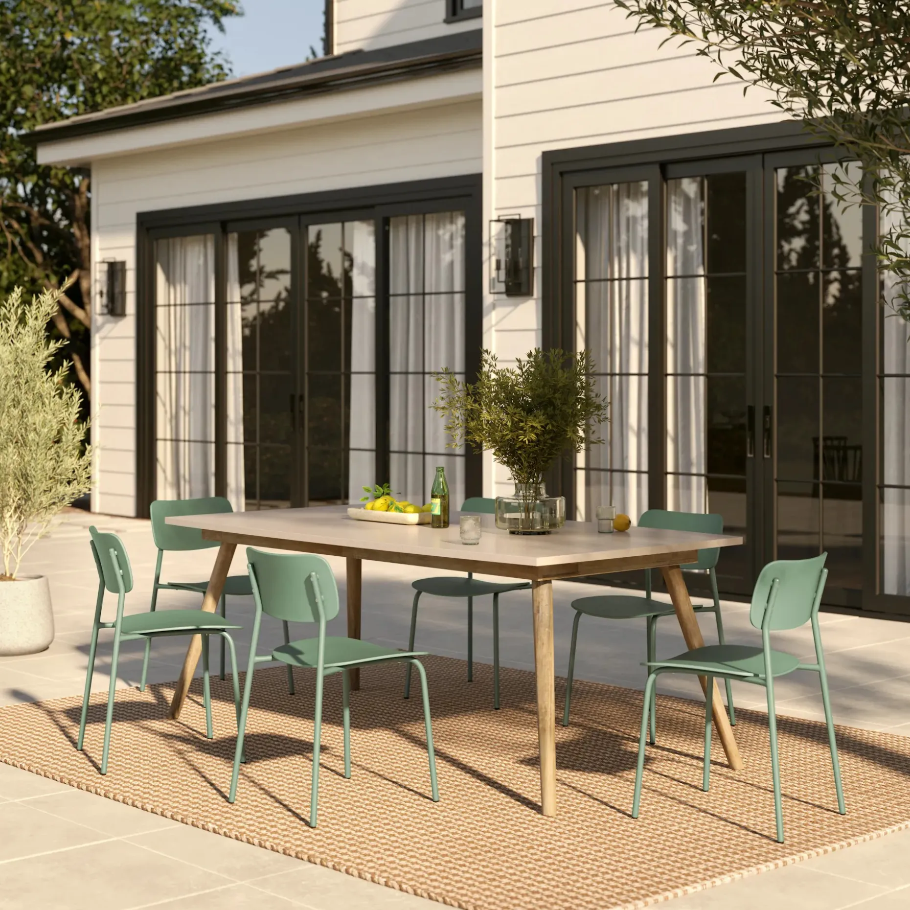 Atra 94.5" Outdoor Dining Table - Concrete