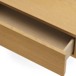 Ayra Queen Bed and Nightstand Set - Natural Oak