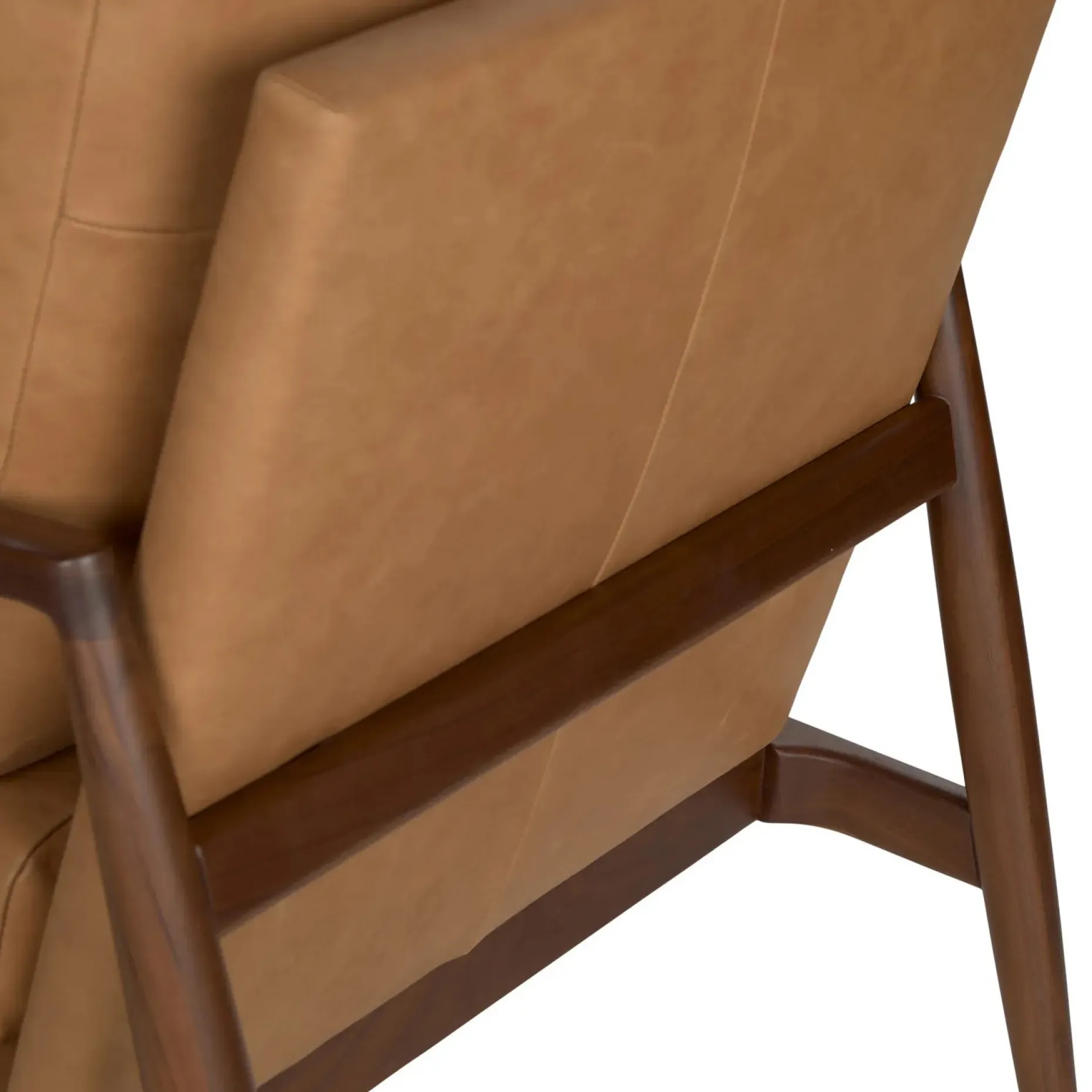 Bavel 28.5" Leather Lounge Set - Walnut and Charme Tan