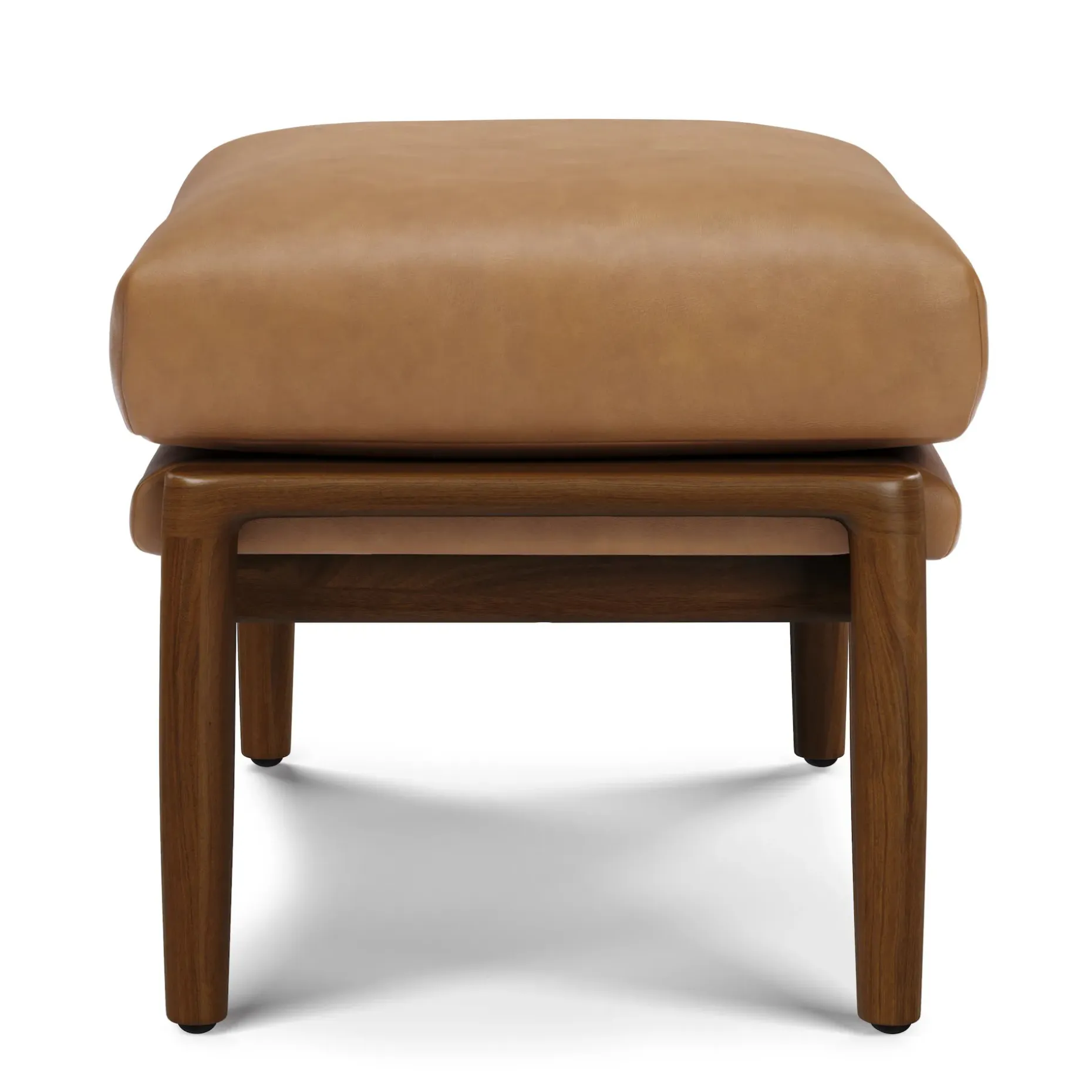 Bavel 28.5" Leather Lounge Set - Walnut and Charme Tan