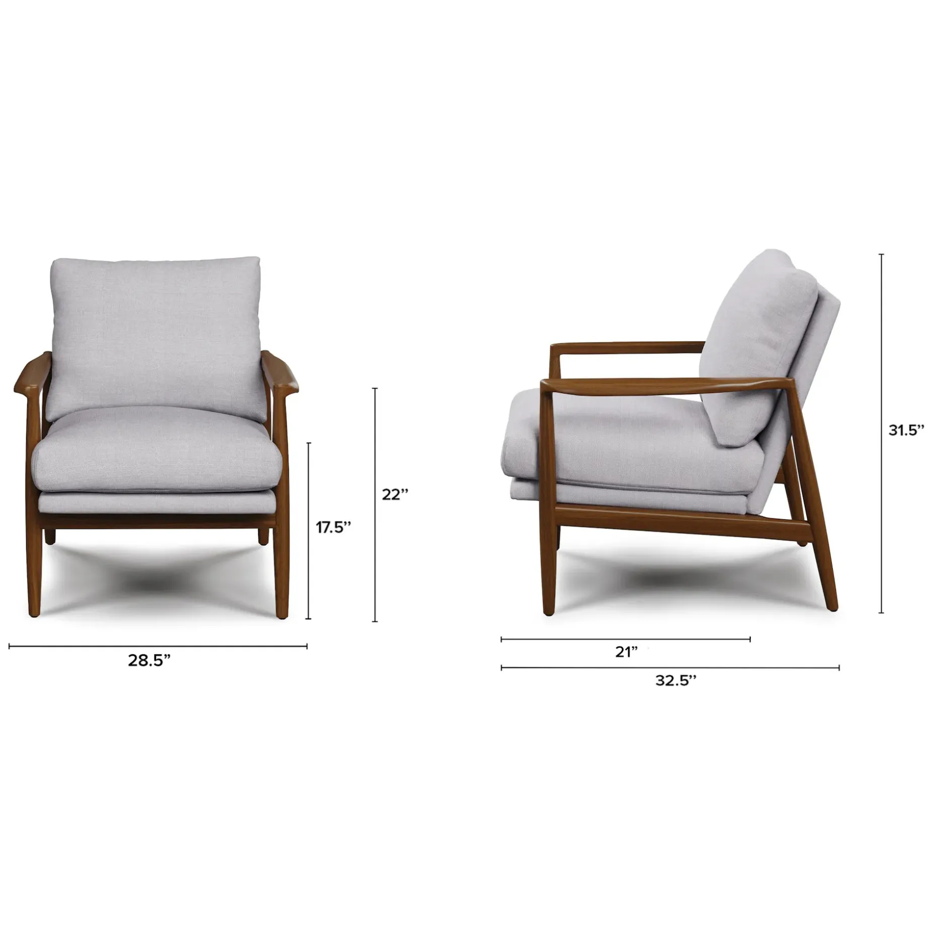 Bavel 28.5" Lounge Chair - Field Gray