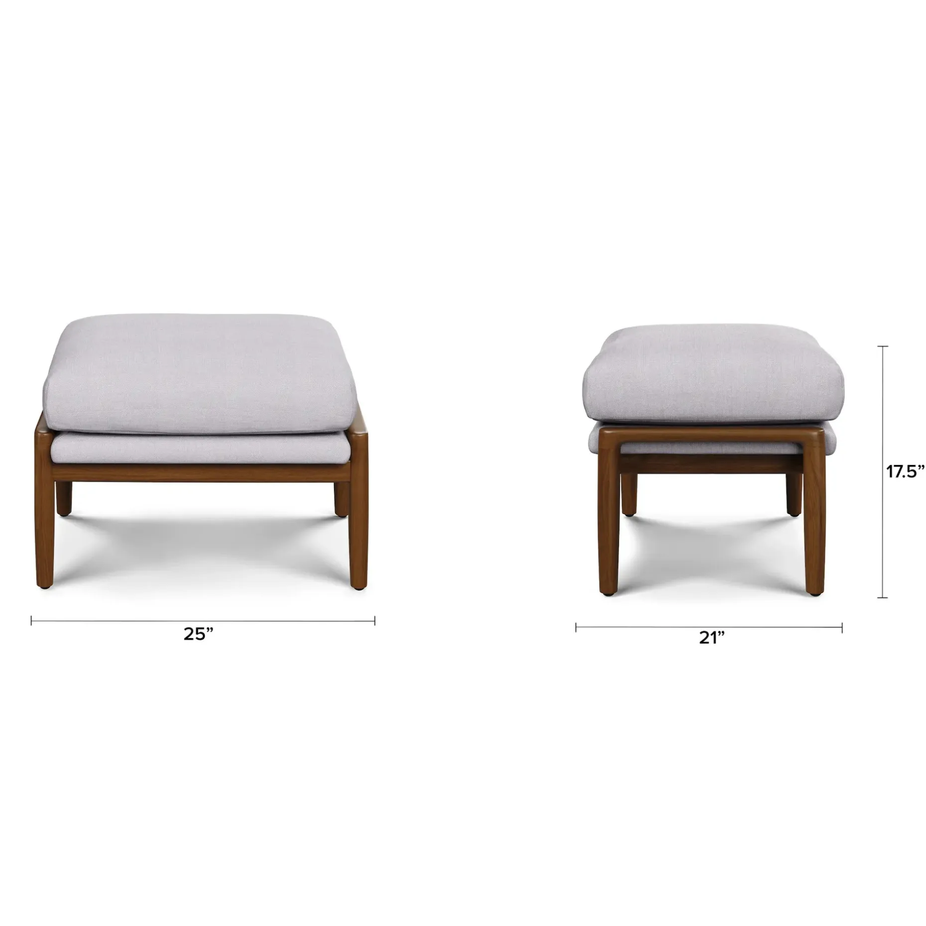 Bavel 28.5" Lounge Set - Walnut and Field Gray