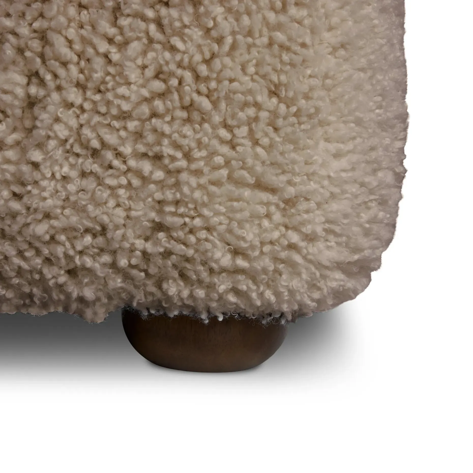 Berkley 59" Ottoman - Long Shearling Taupe