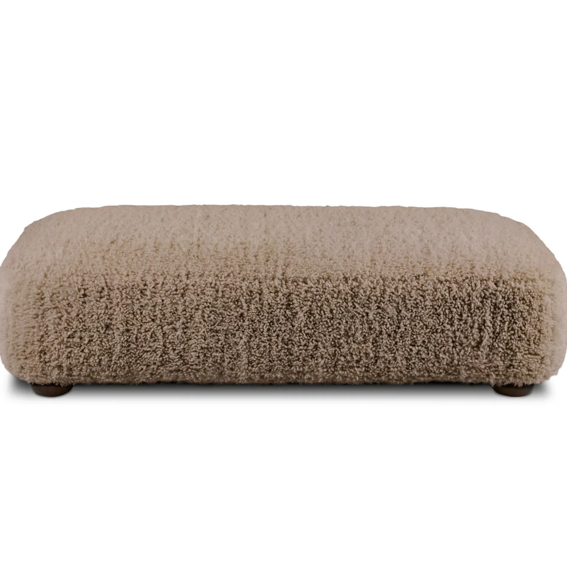 Berkley 59" Ottoman - Long Shearling Taupe