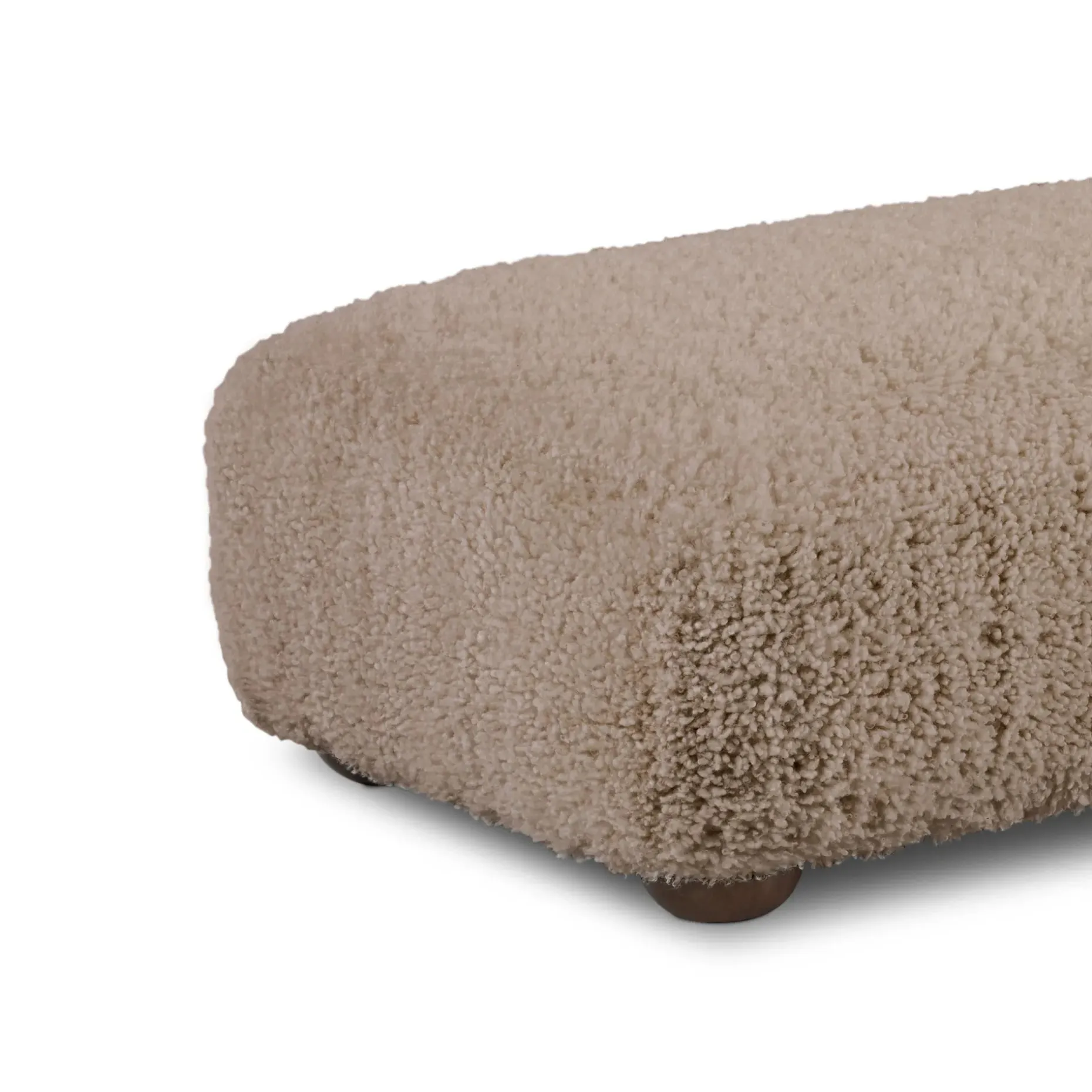 Berkley 59" Ottoman - Long Shearling Taupe