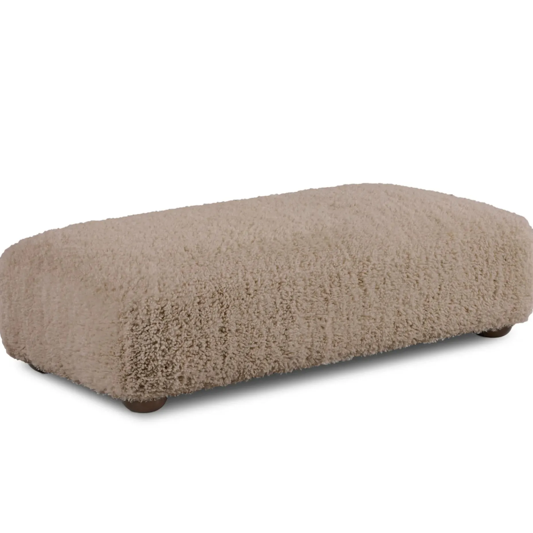 Berkley 59" Ottoman - Long Shearling Taupe