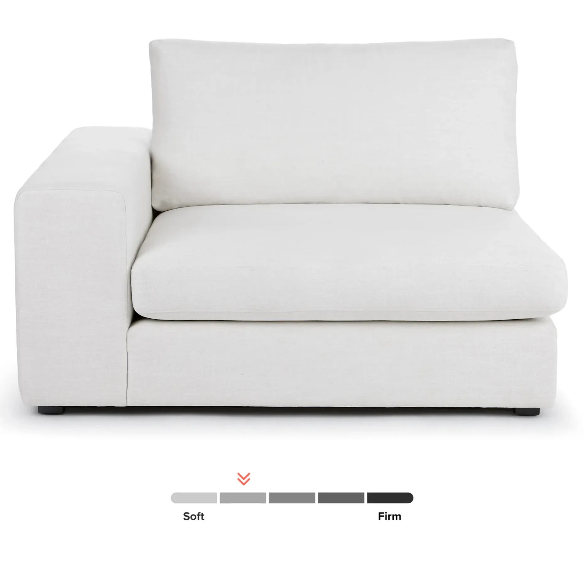 Beta 49" Left Arm Chair Module - Quartz White