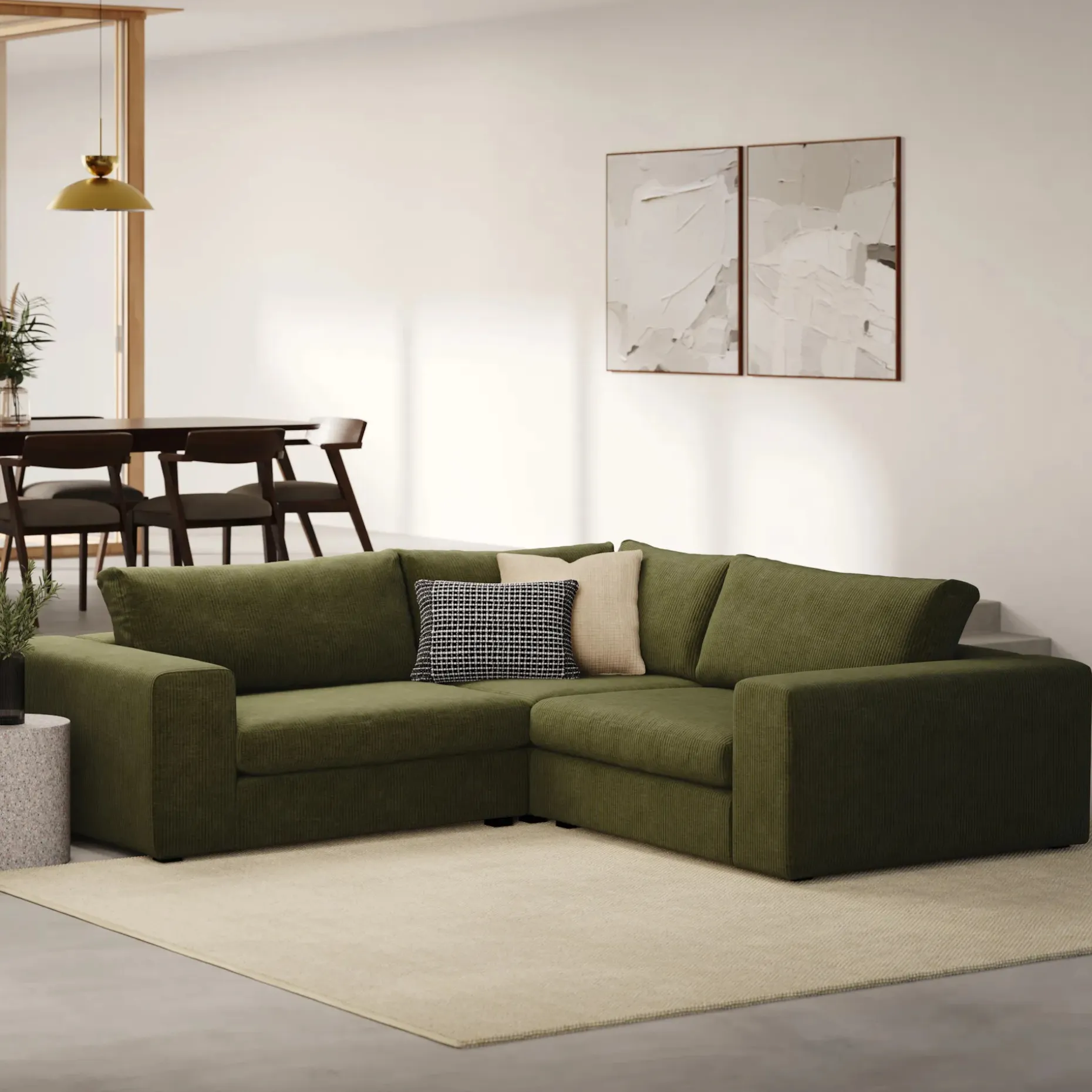 Beta 94" Modular Corner Sectional - Cypress Green