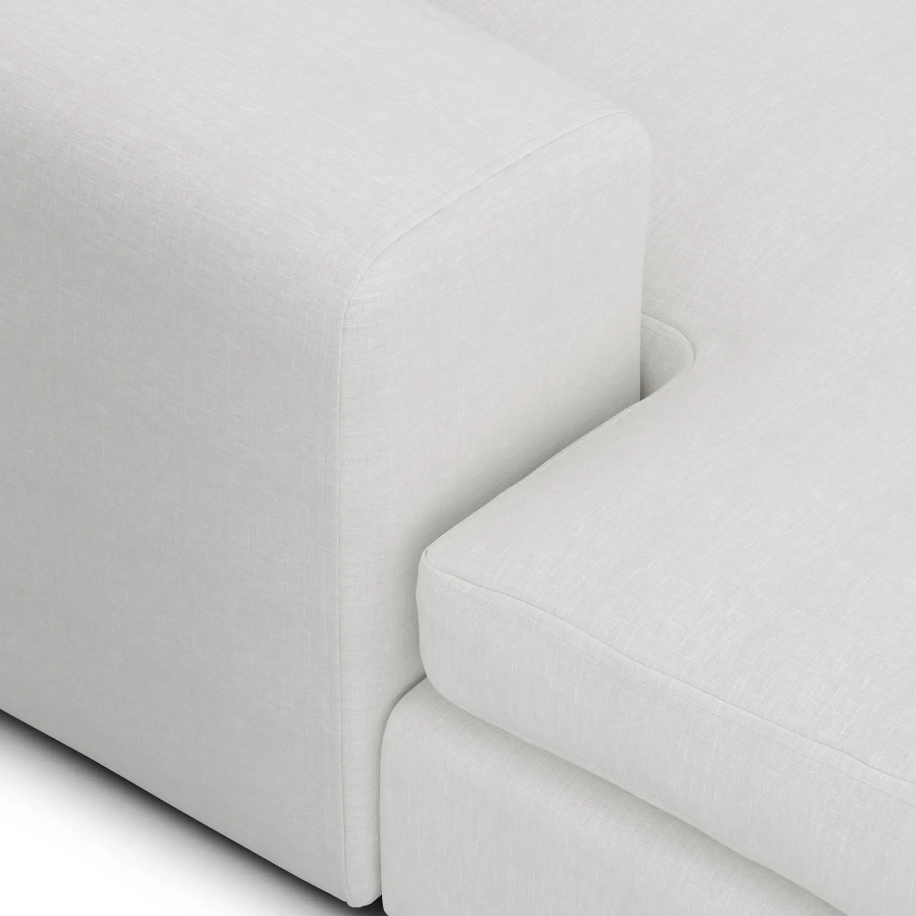 Beta 98" Modular Left Chaise Sectional - Quartz White