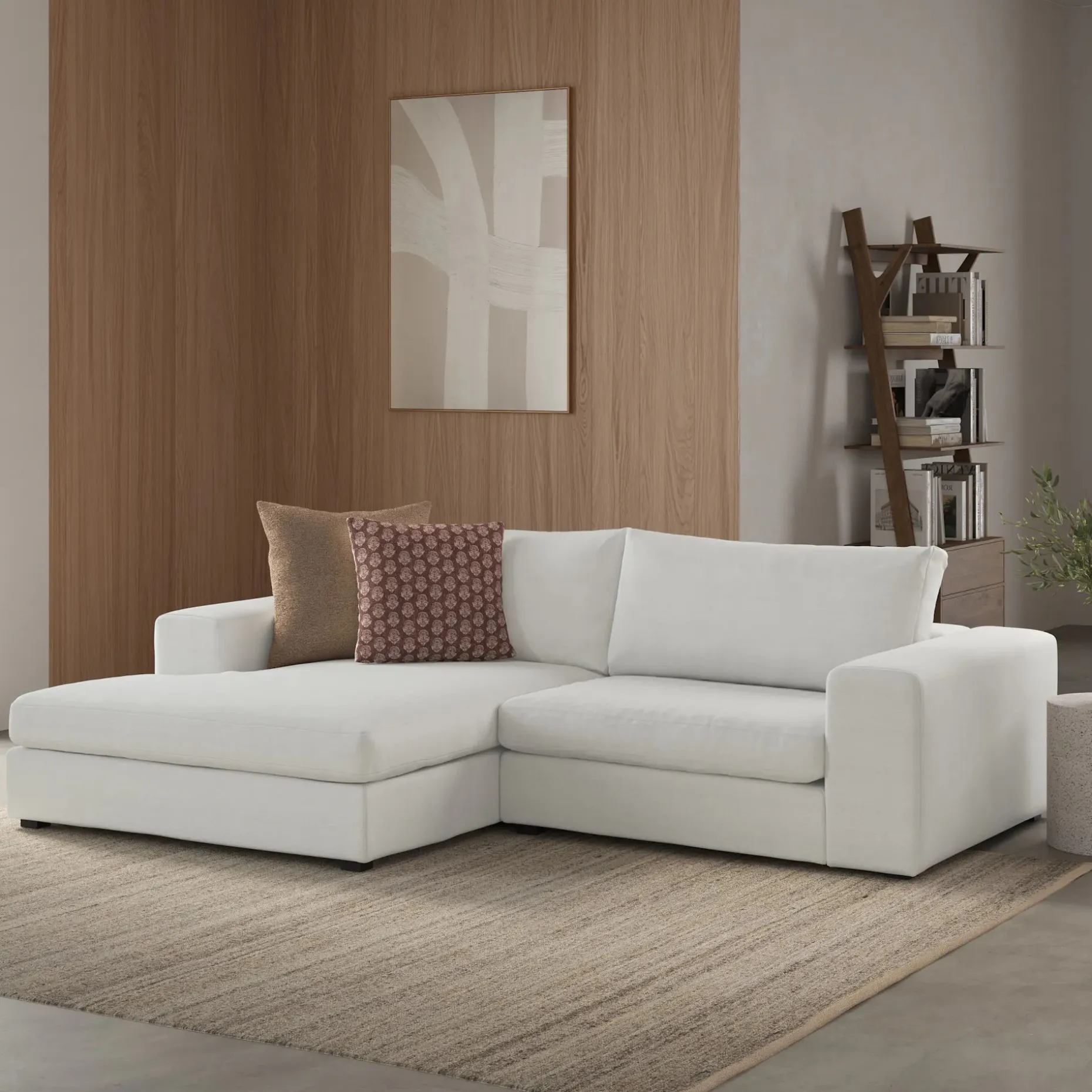 Beta 98" Modular Left Chaise Sectional - Quartz White