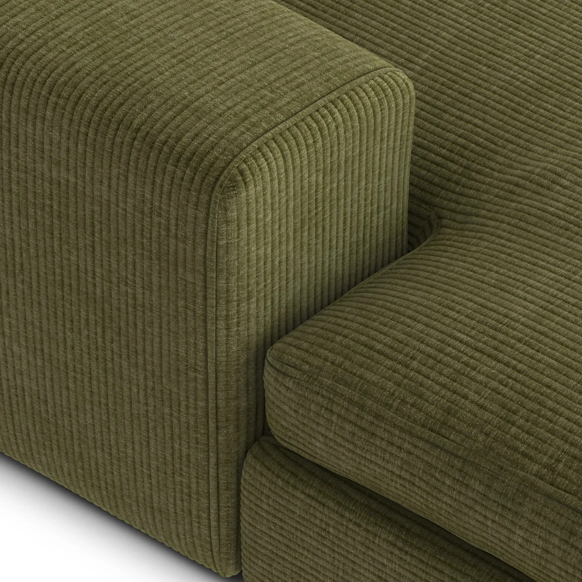 Beta 98" Modular Left Chaise Sectional - Cypress Green