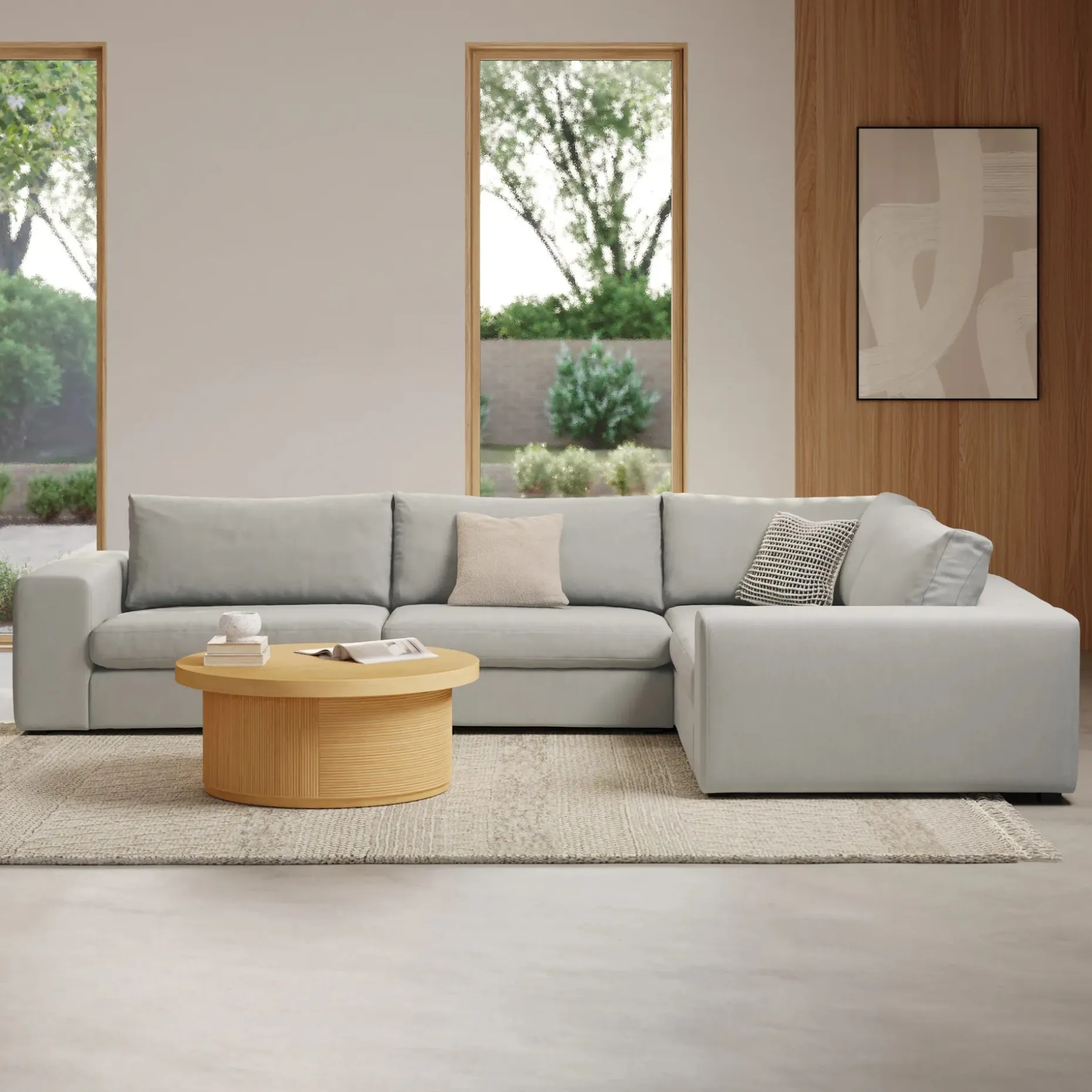 Beta 133.5" Modular L Sectional - Welsh Gray