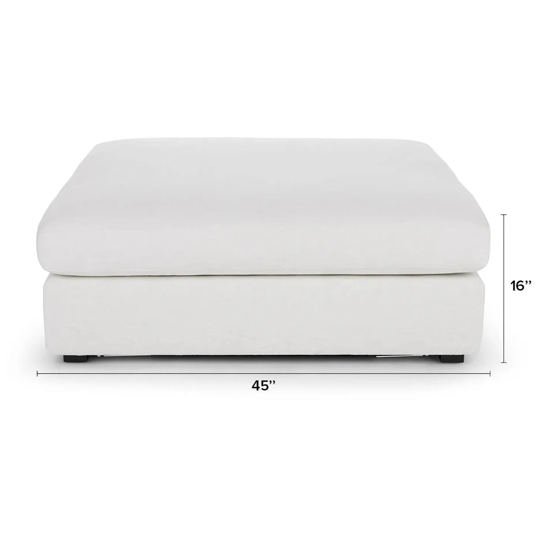 Beta 45" Ottoman - Quartz White