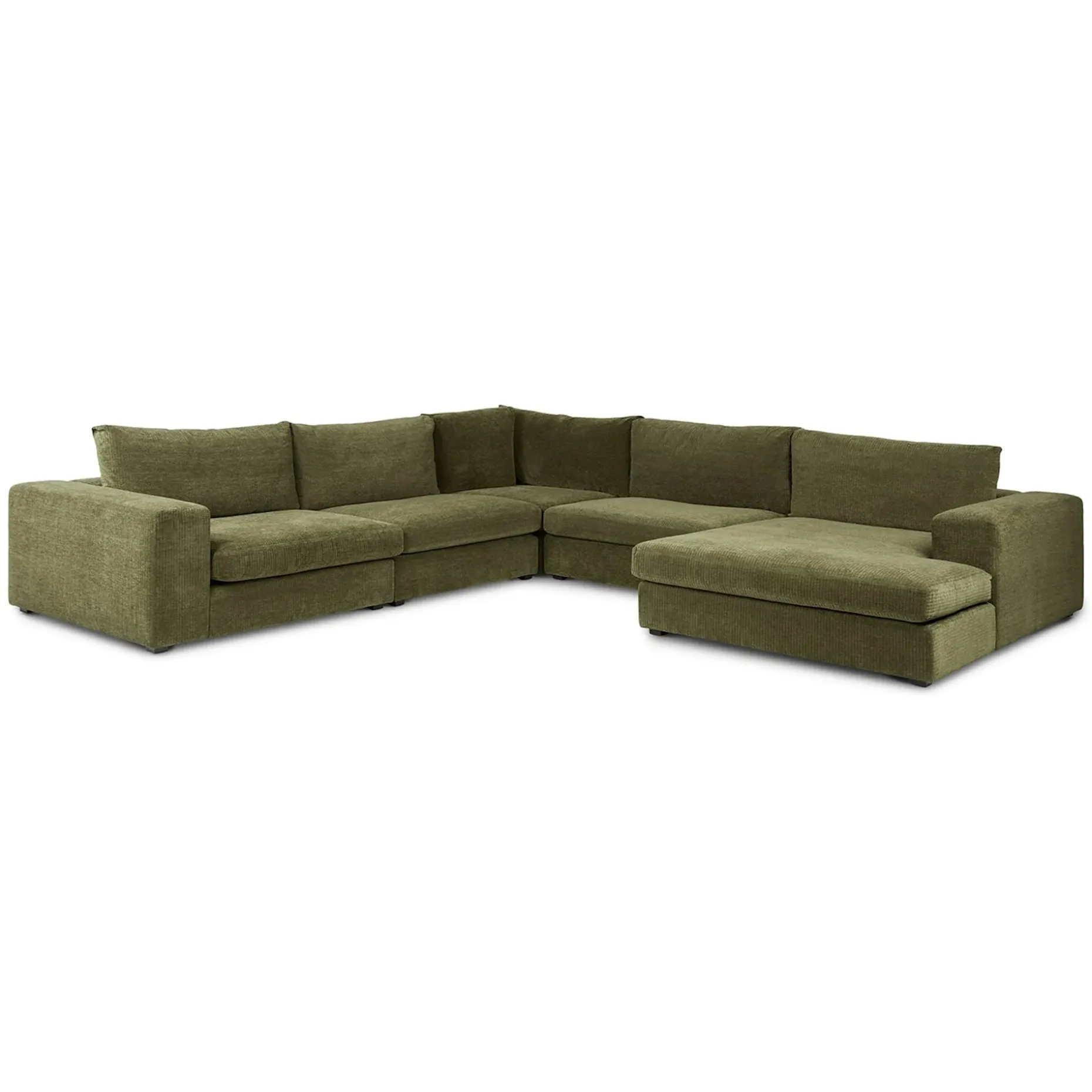 Beta 133.5" Right Modular Conversational Sectional - Cypress Green