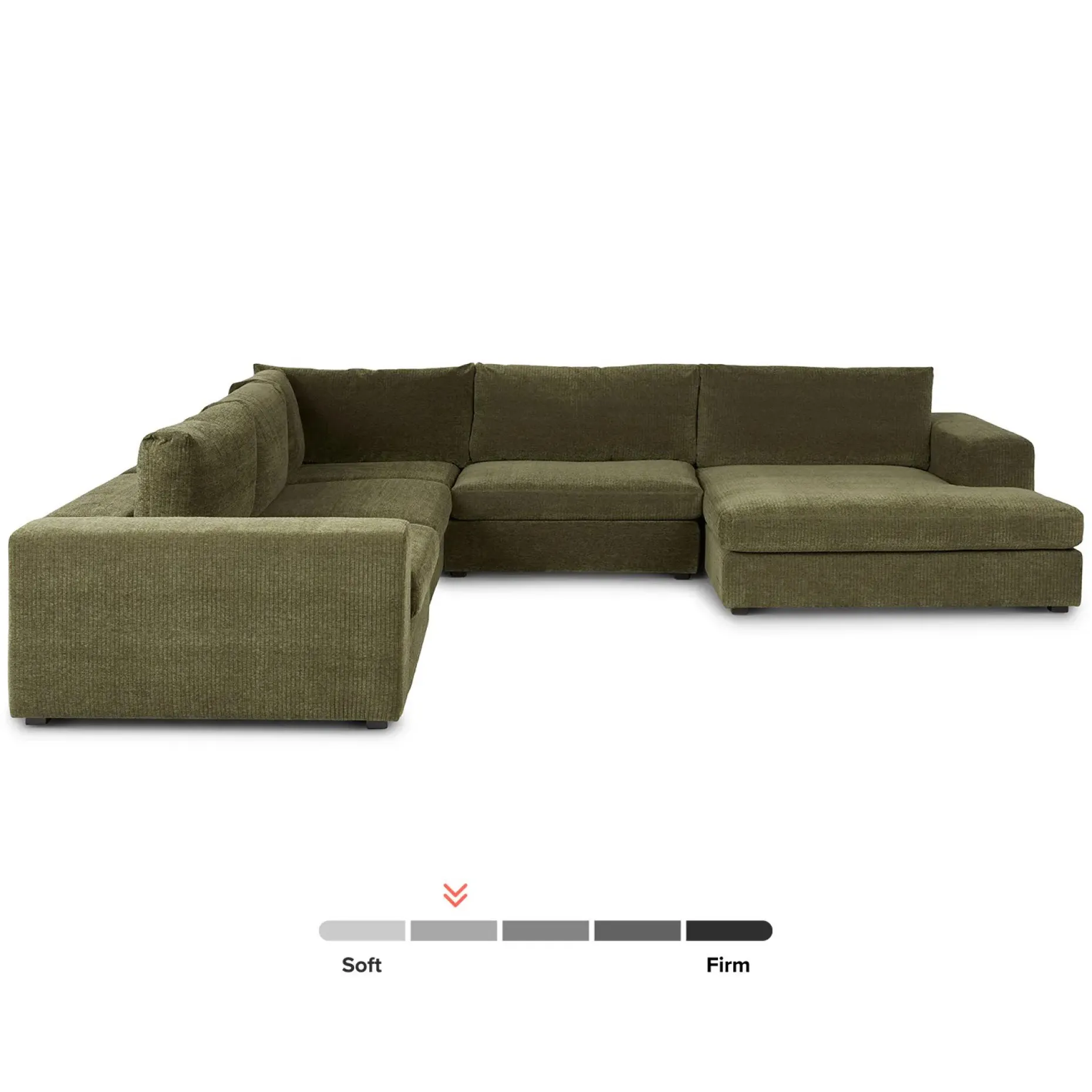 Beta 133.5" Right Modular Conversational Sectional - Cypress Green