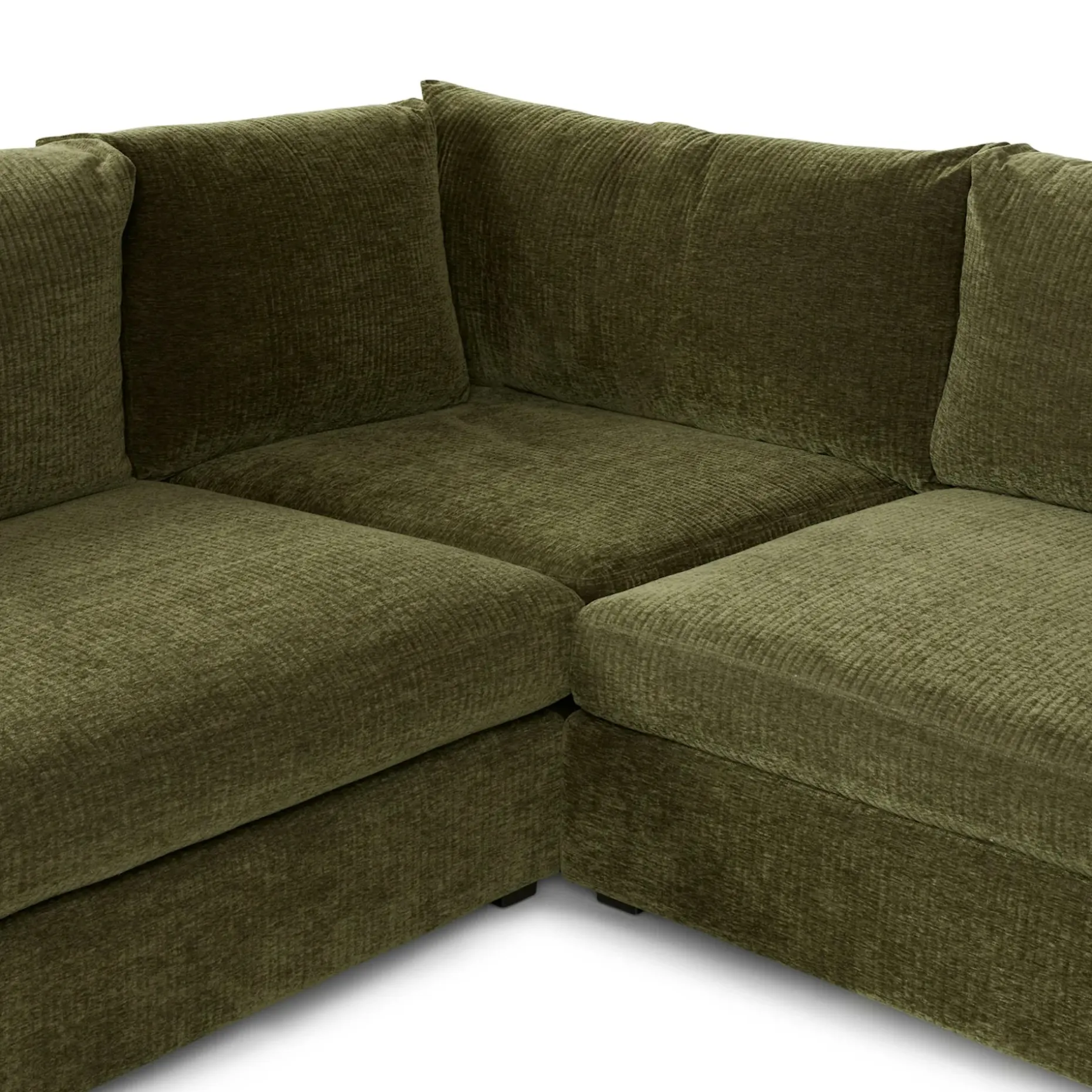 Beta 133.5" Right Modular Conversational Sectional - Cypress Green