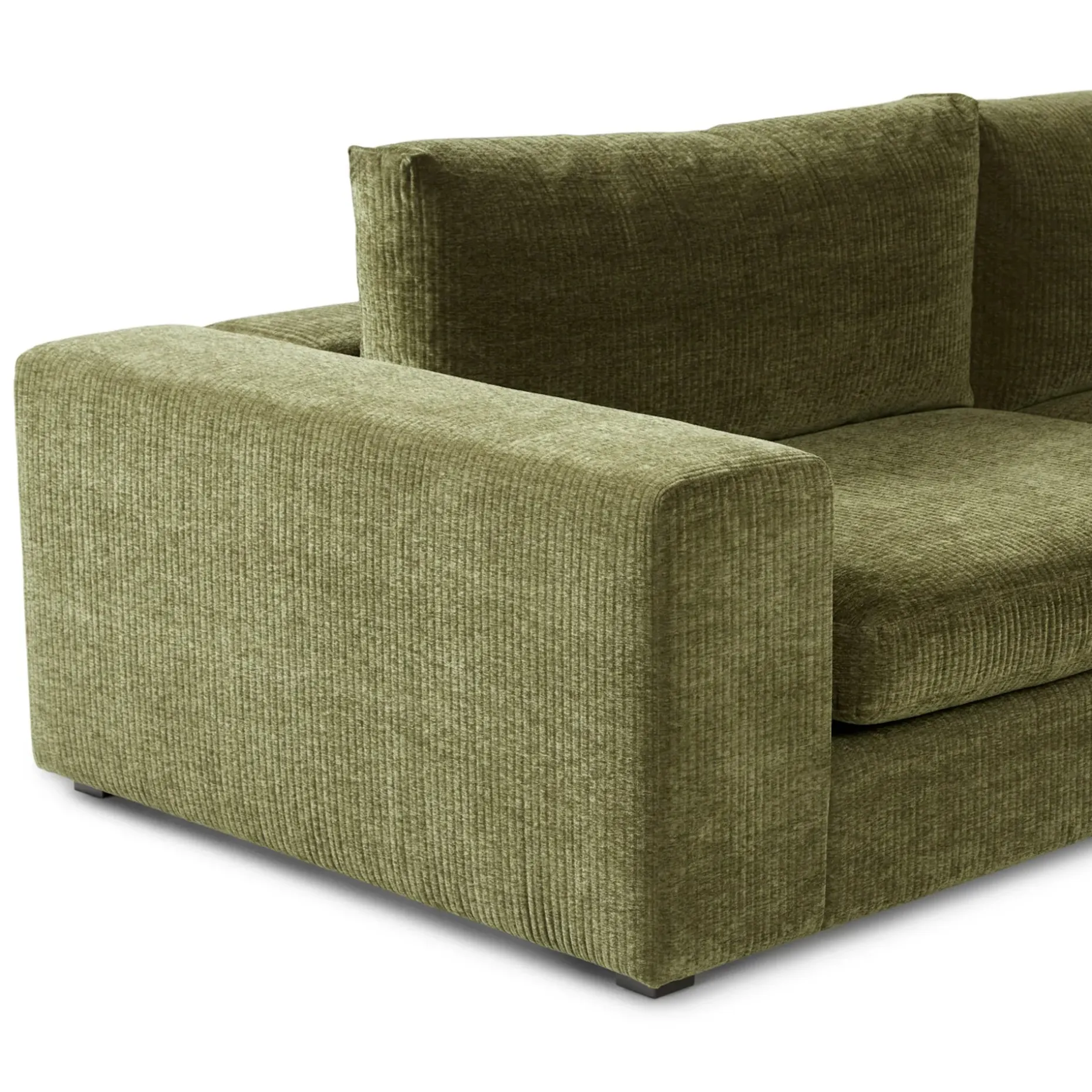 Beta 133.5" Right Modular Conversational Sectional - Cypress Green