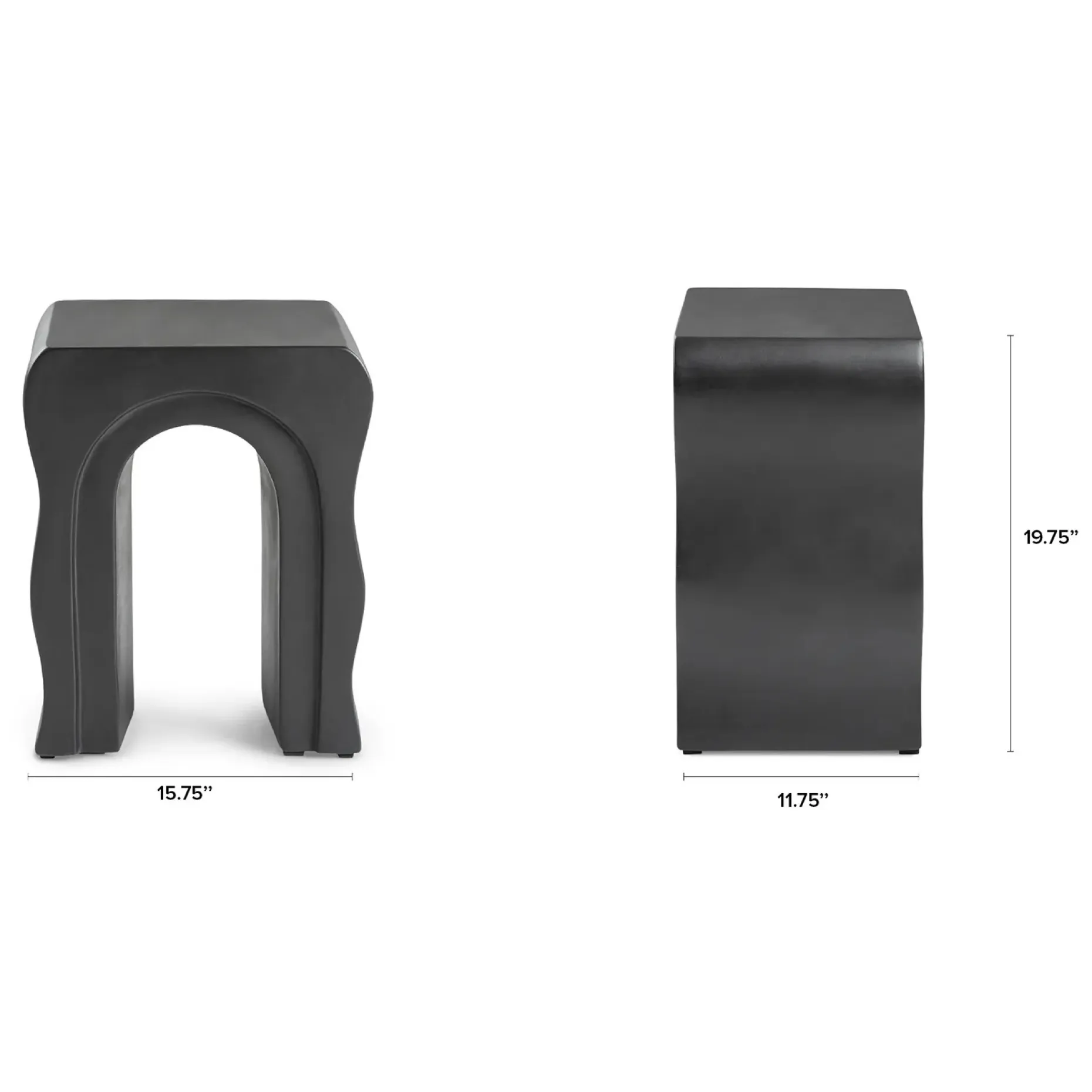 Bixby Outdoor Concrete Side Table - Sea Black
