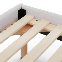 Bjorn King Upholstered Bed - White Oak and Ratine Ivory