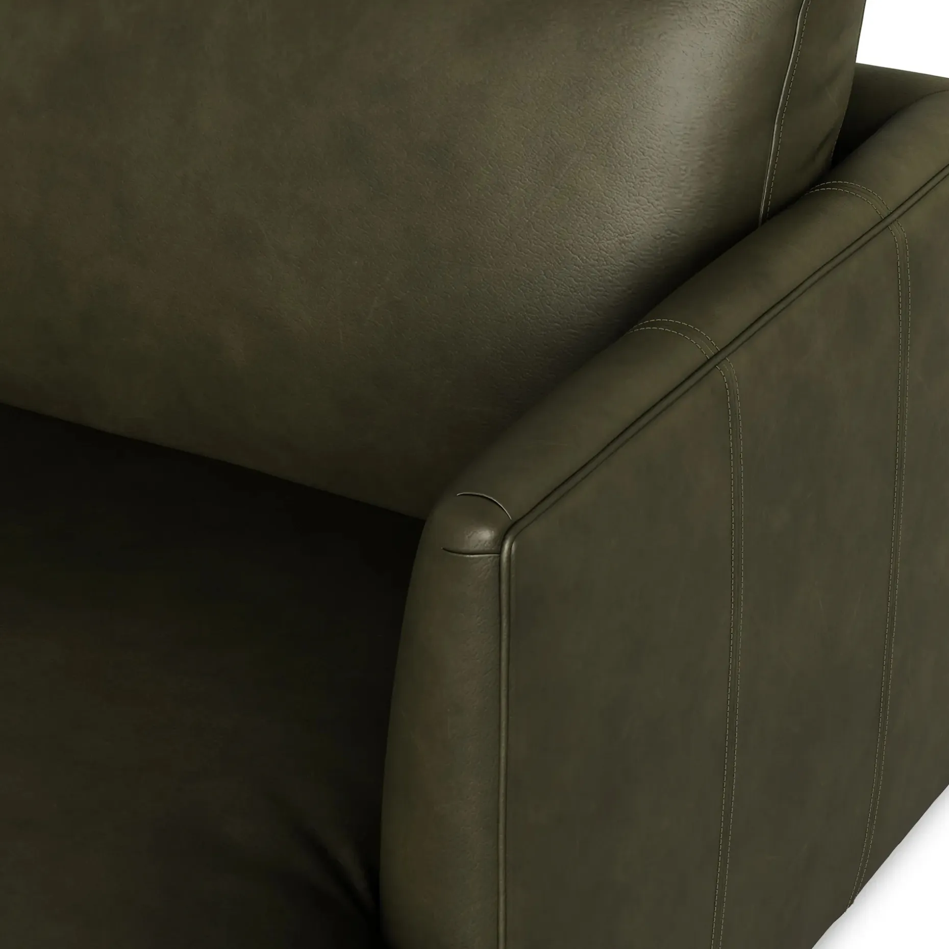 Burrard 67" Leather Loveseat - Charme Green