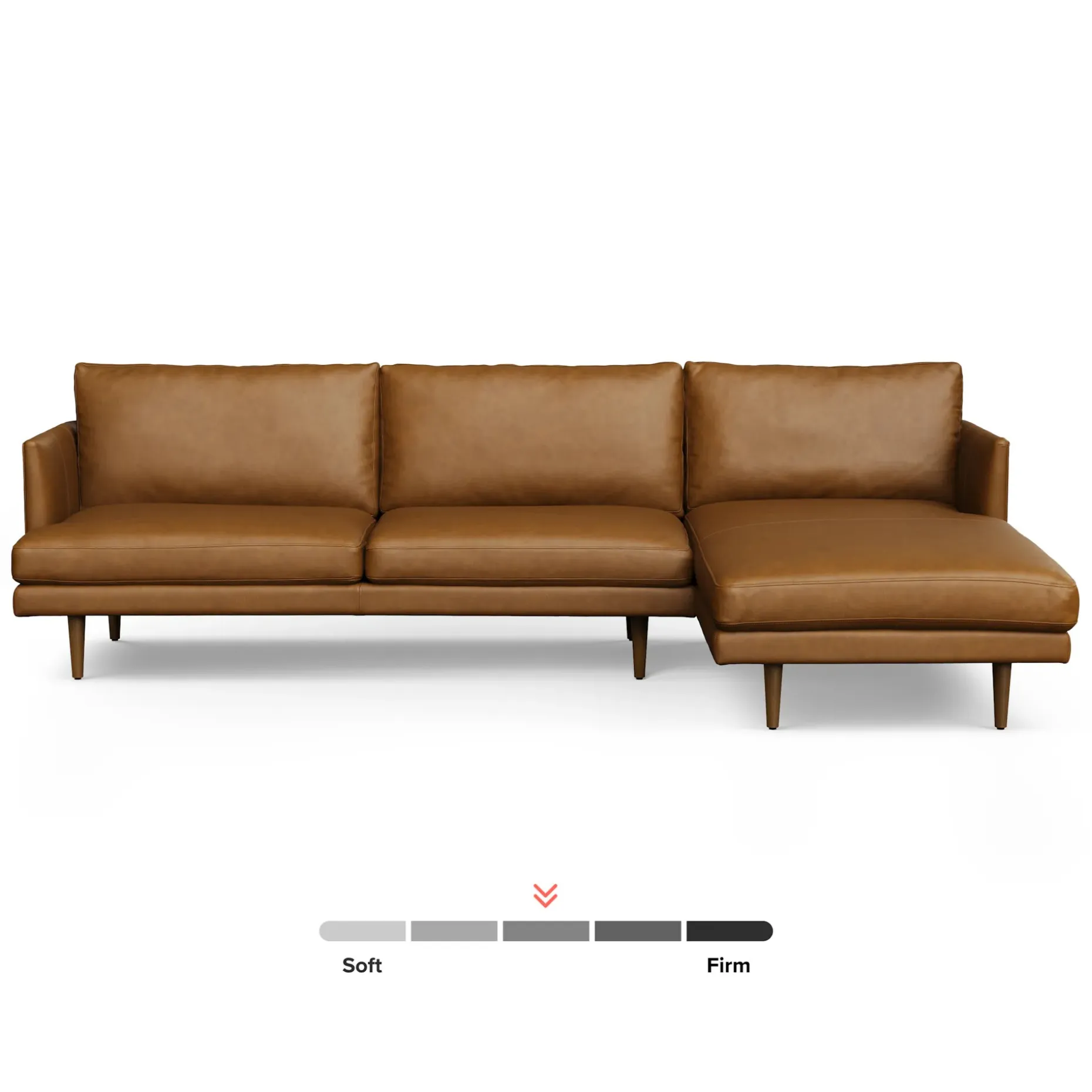 Burrard 112" Leather Right Sectional - Bella Caramel