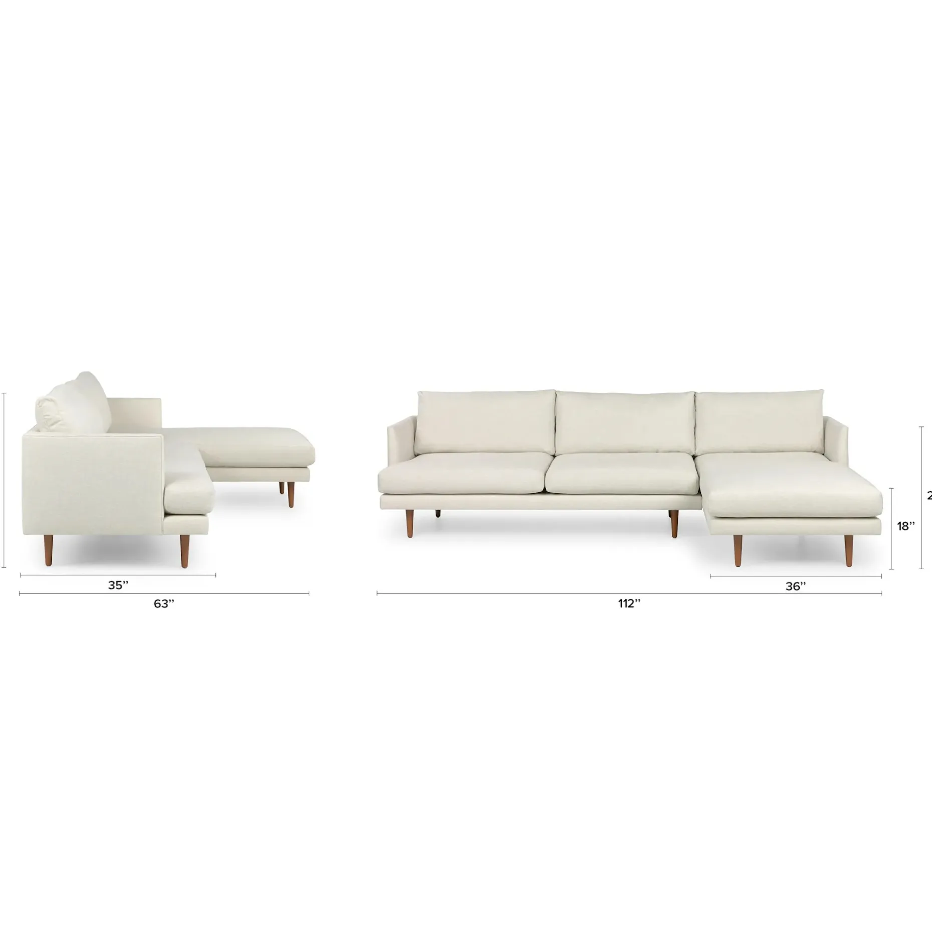 Burrard 112" Right Sectional - Seasalt Ivory