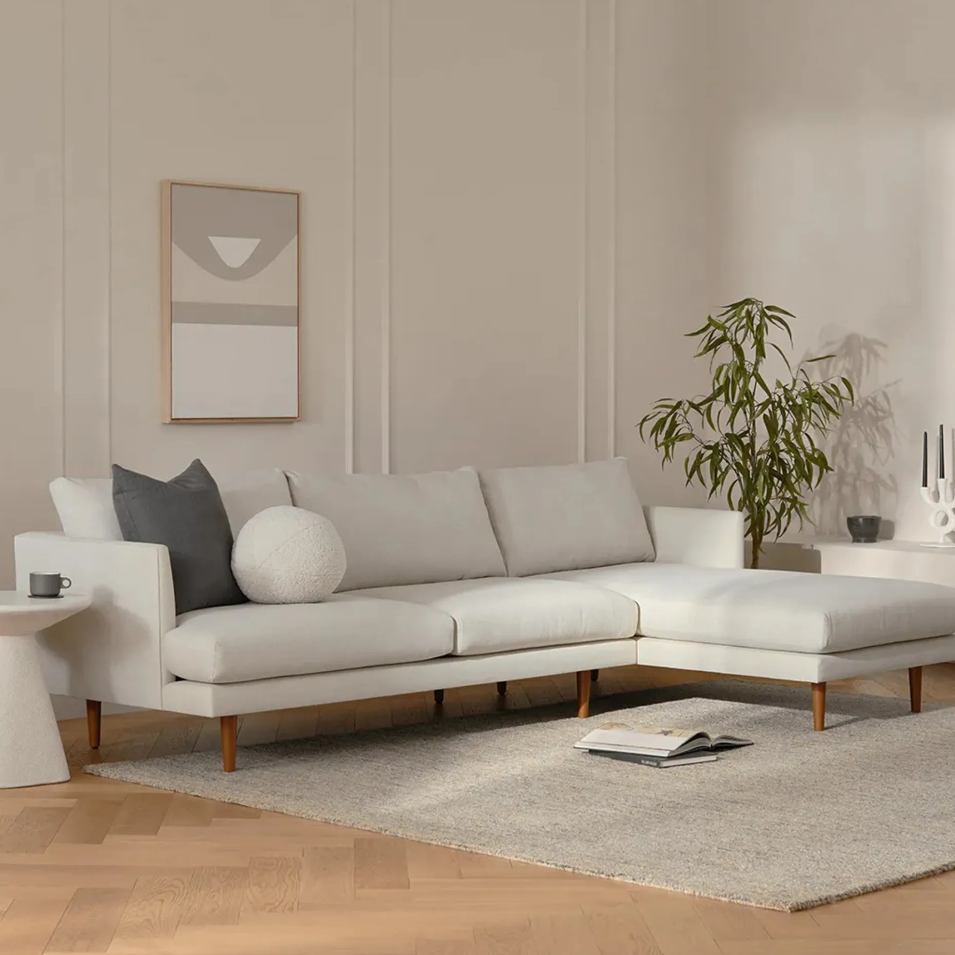 Burrard 112" Right Sectional - Seasalt Ivory