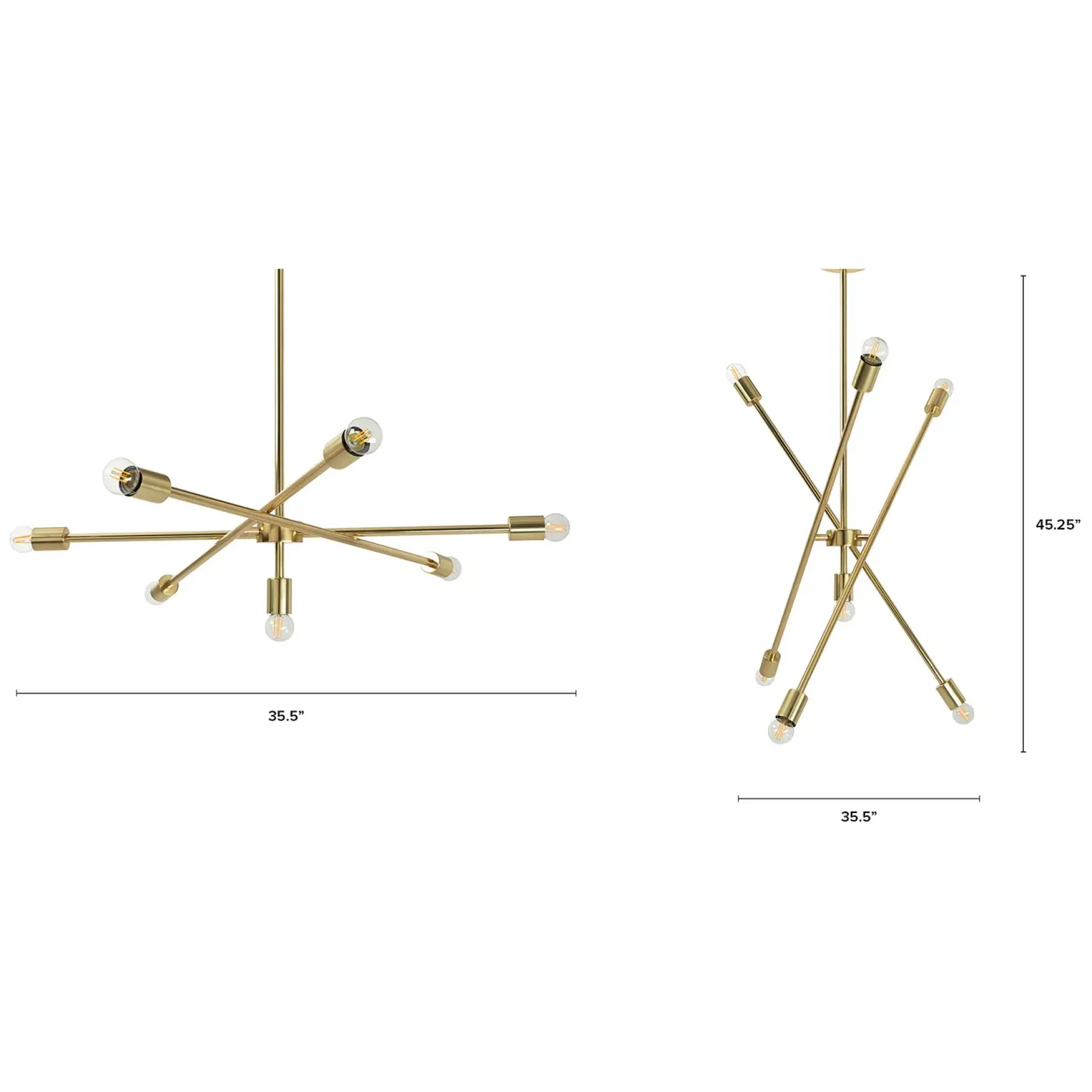 Cadza Chandelier - Brass