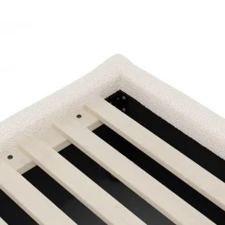Calabri King Upholstered Bed - Ivory Wool Bouclé